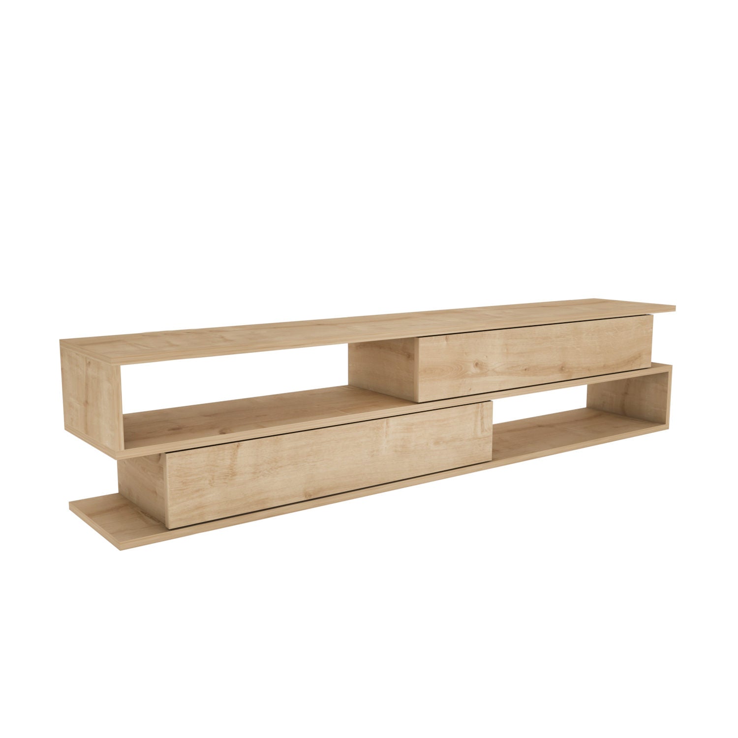 Comoda TV Cortez, stejar, PAL, 160x35x39 cm