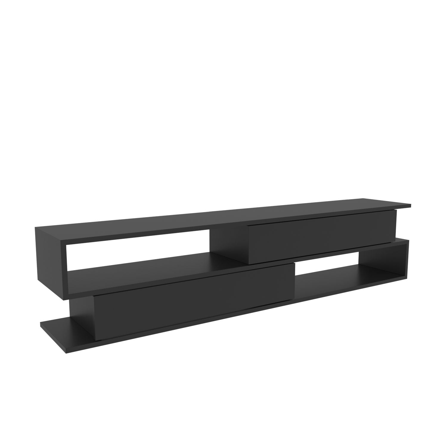 Comoda TV Cortez, gri, PAL, 160x35x39 cm