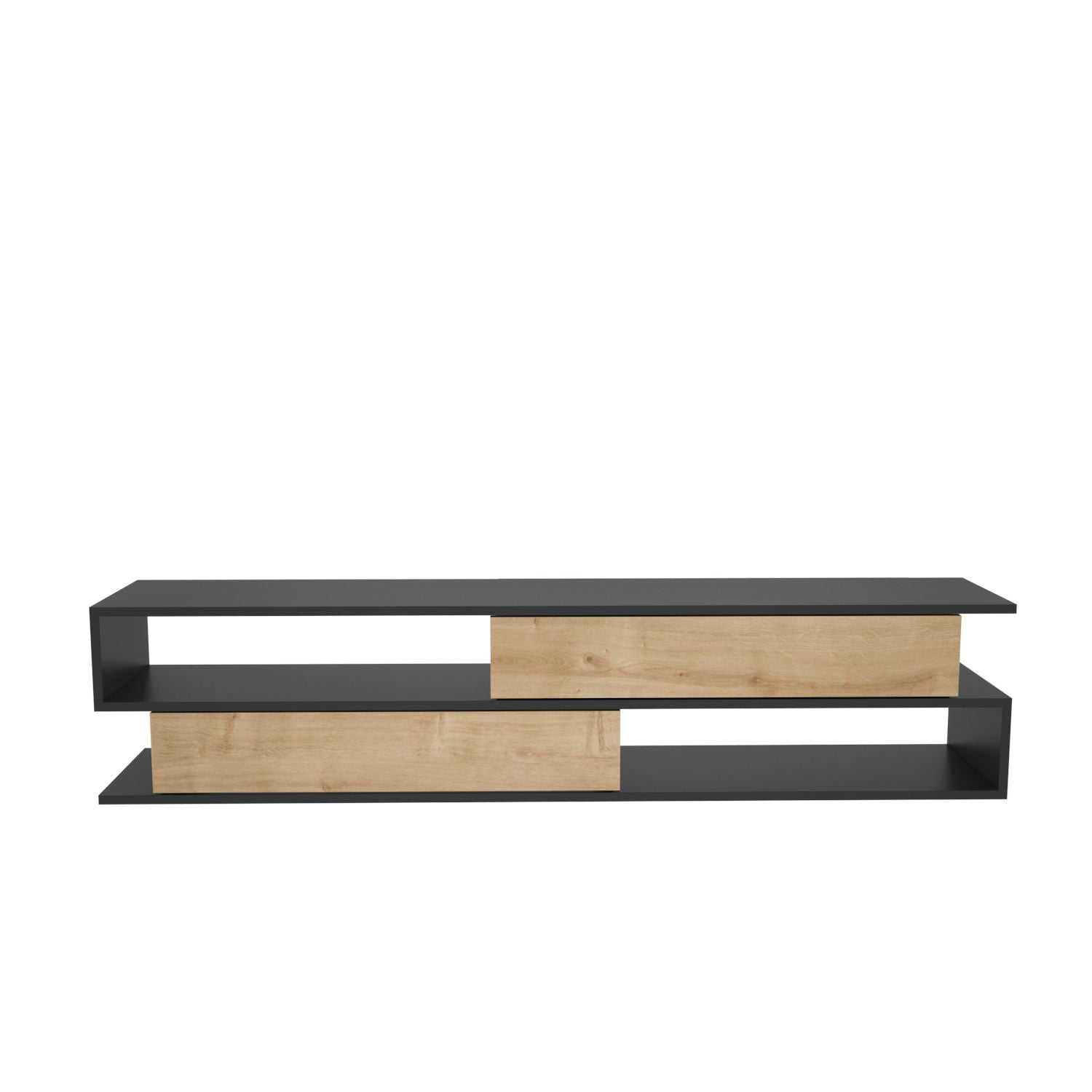 Comoda TV Cortez, stejar/gri, PAL, 160x35x39 cm