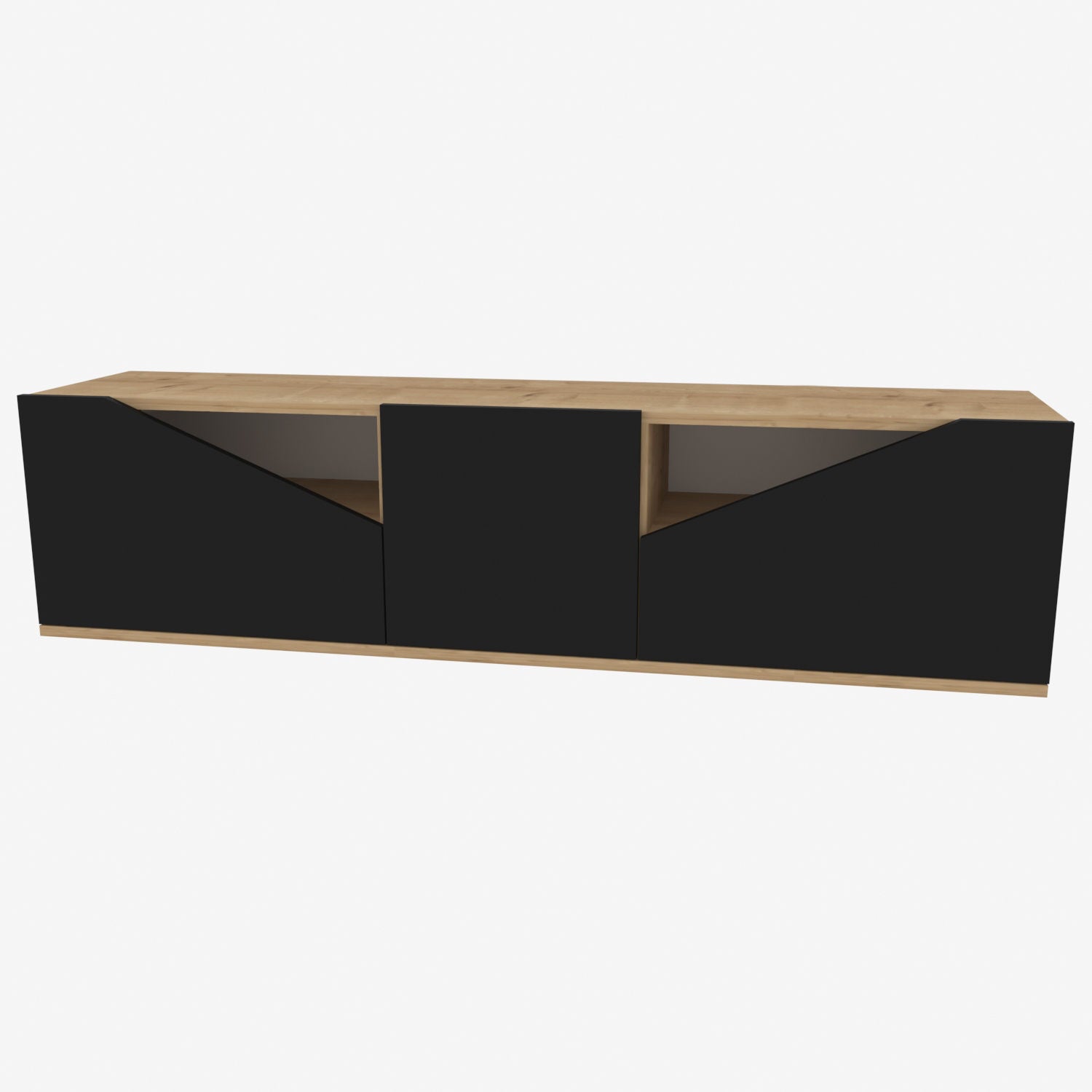 Comoda TV Carson, stejar/gri, PAL, 160x35x40 cm