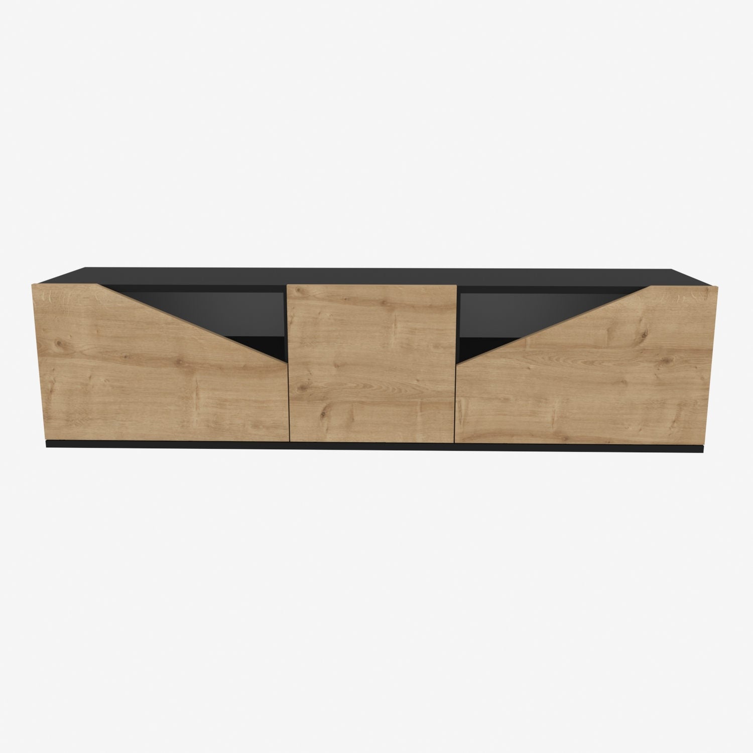 Comoda TV Carson, stejar/gri, PAL, 160x35x40 cm