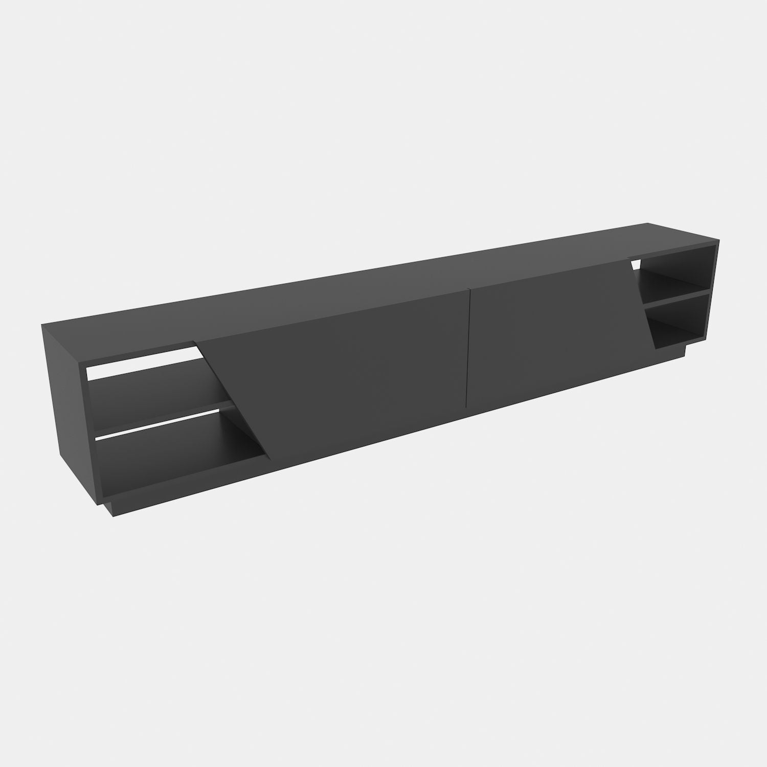 Comoda TV Rhodes, gri antracit, PAL melaminat, 240x37x47 cm
