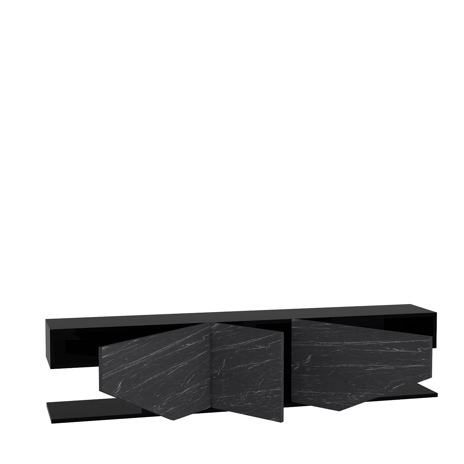 Comoda TV Inci, negru, PAL, 180x30x45 cm