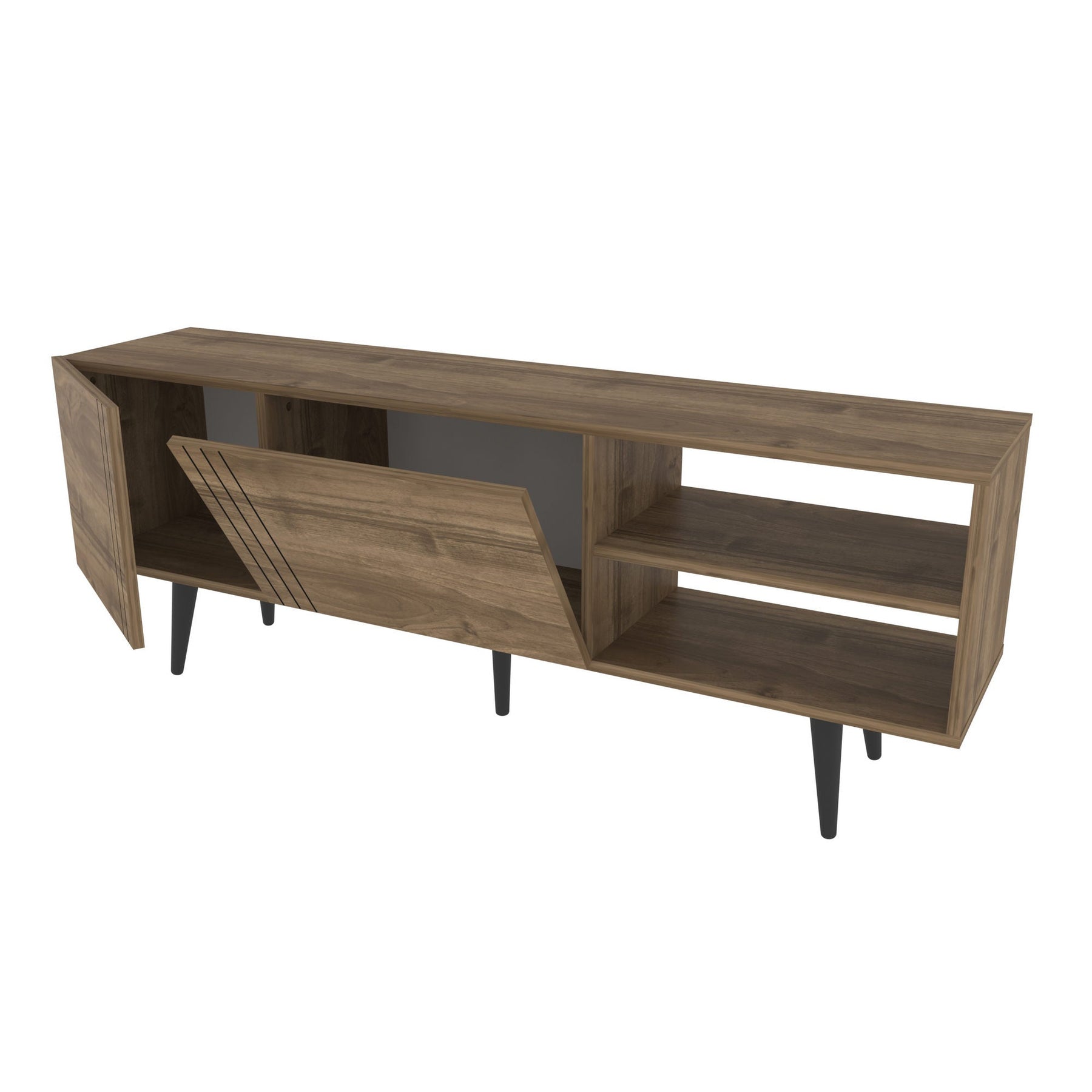 Comoda TV Ronas, nuc, PAL melaminat, 160x35x39 cm