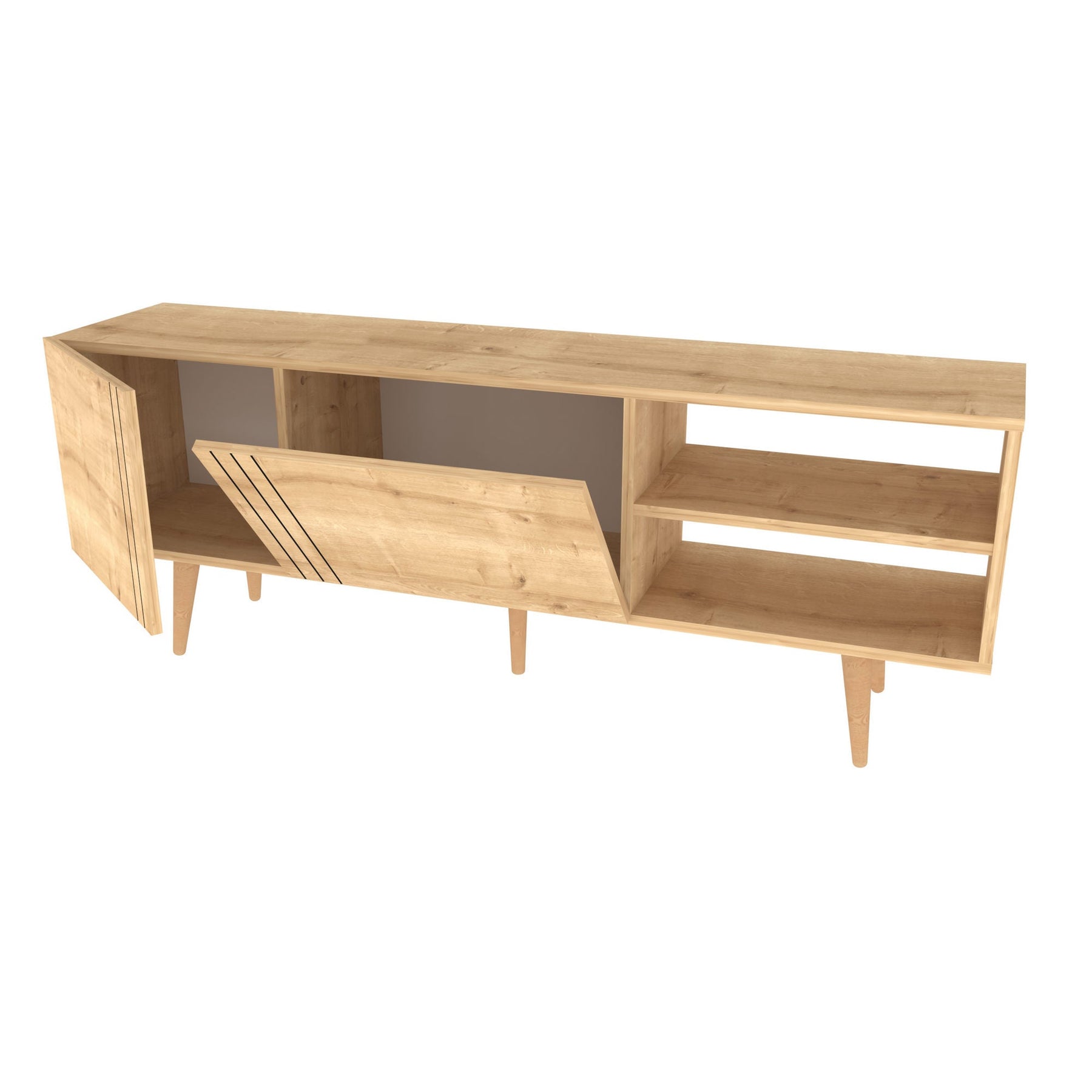 Comoda TV Ronas, stejar, PAL melaminat, 160x35x39 cm