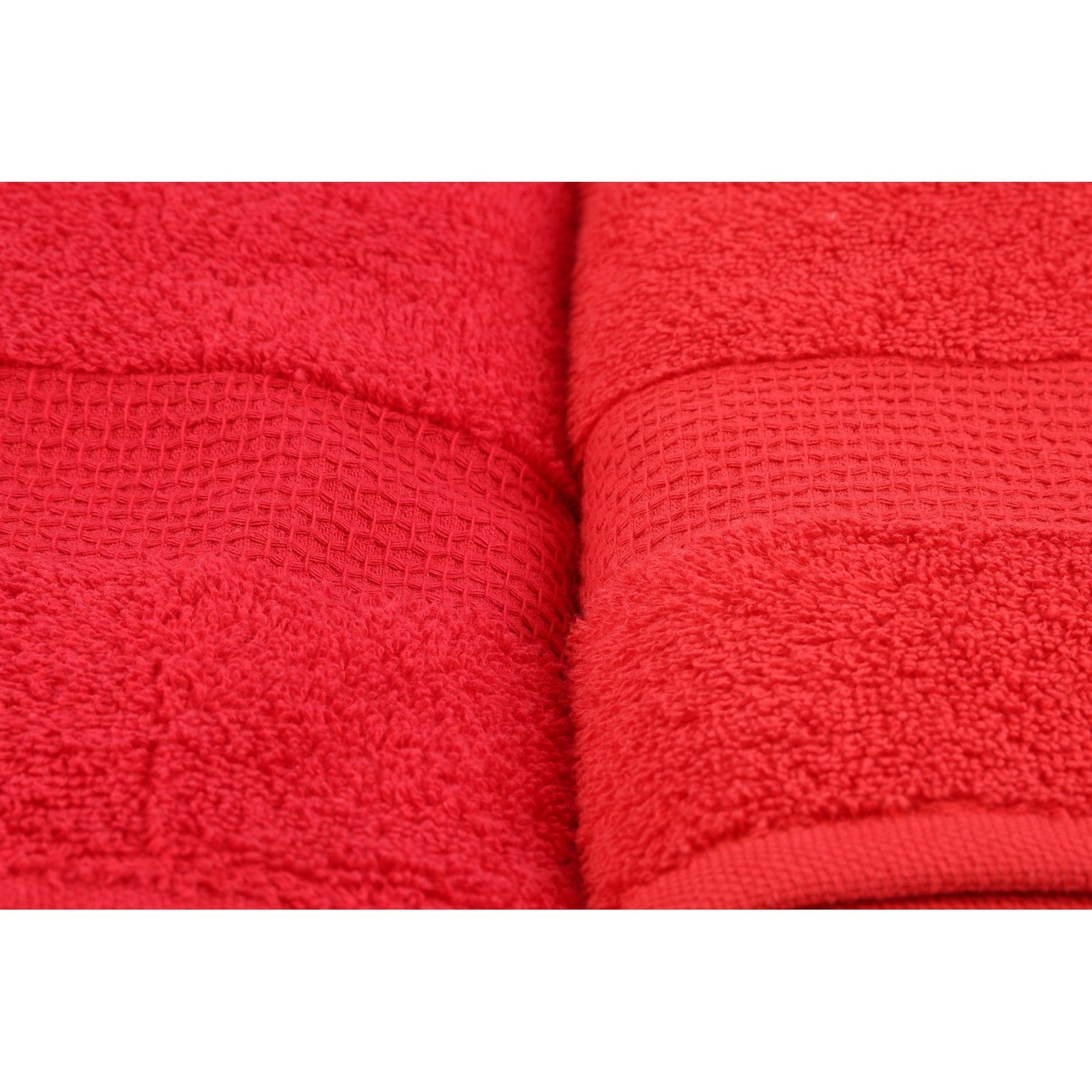 Set 4 prosoape de baie 801, rosu, bumbac 100%, 70x140 cm