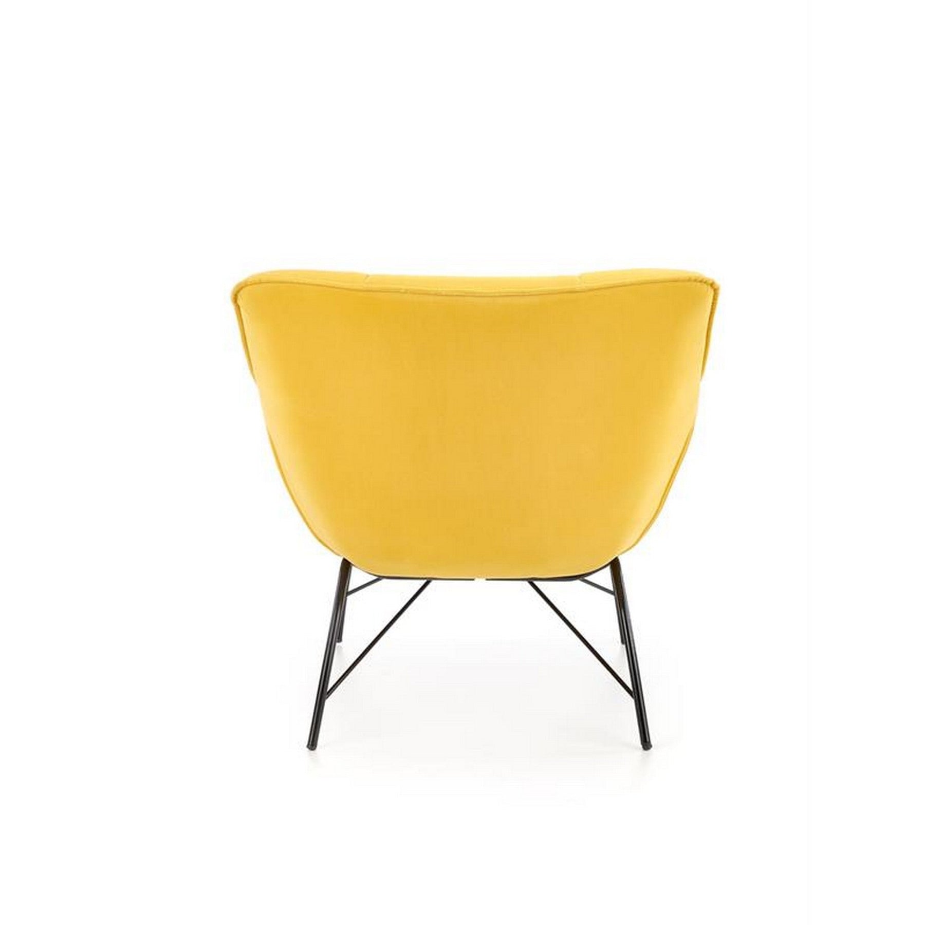 Fotoliu modern Belton, catifea galbena, 74x73x78 cm