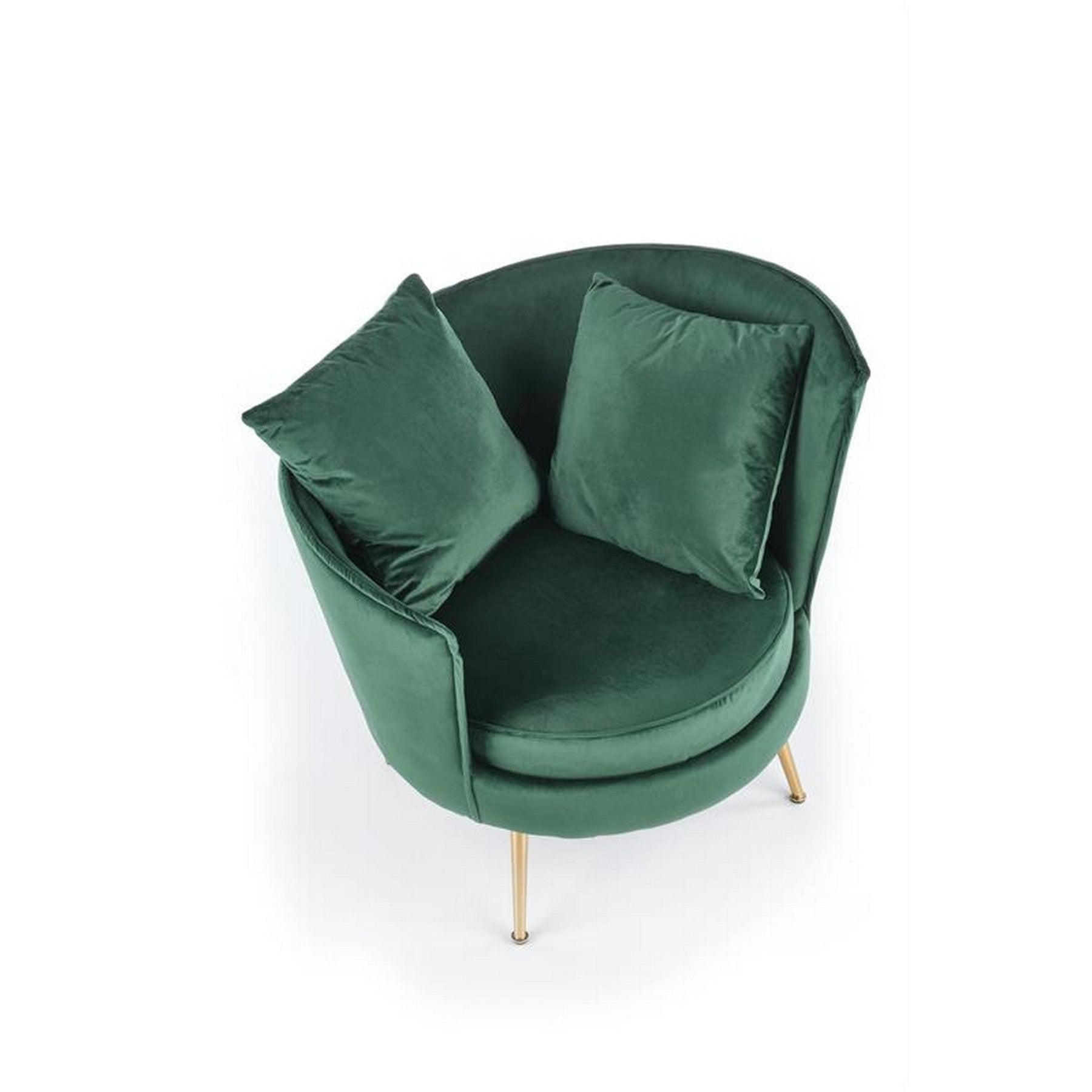 Fotoliu modern Almond, verde inchis/auriu, 90x90x87 cm