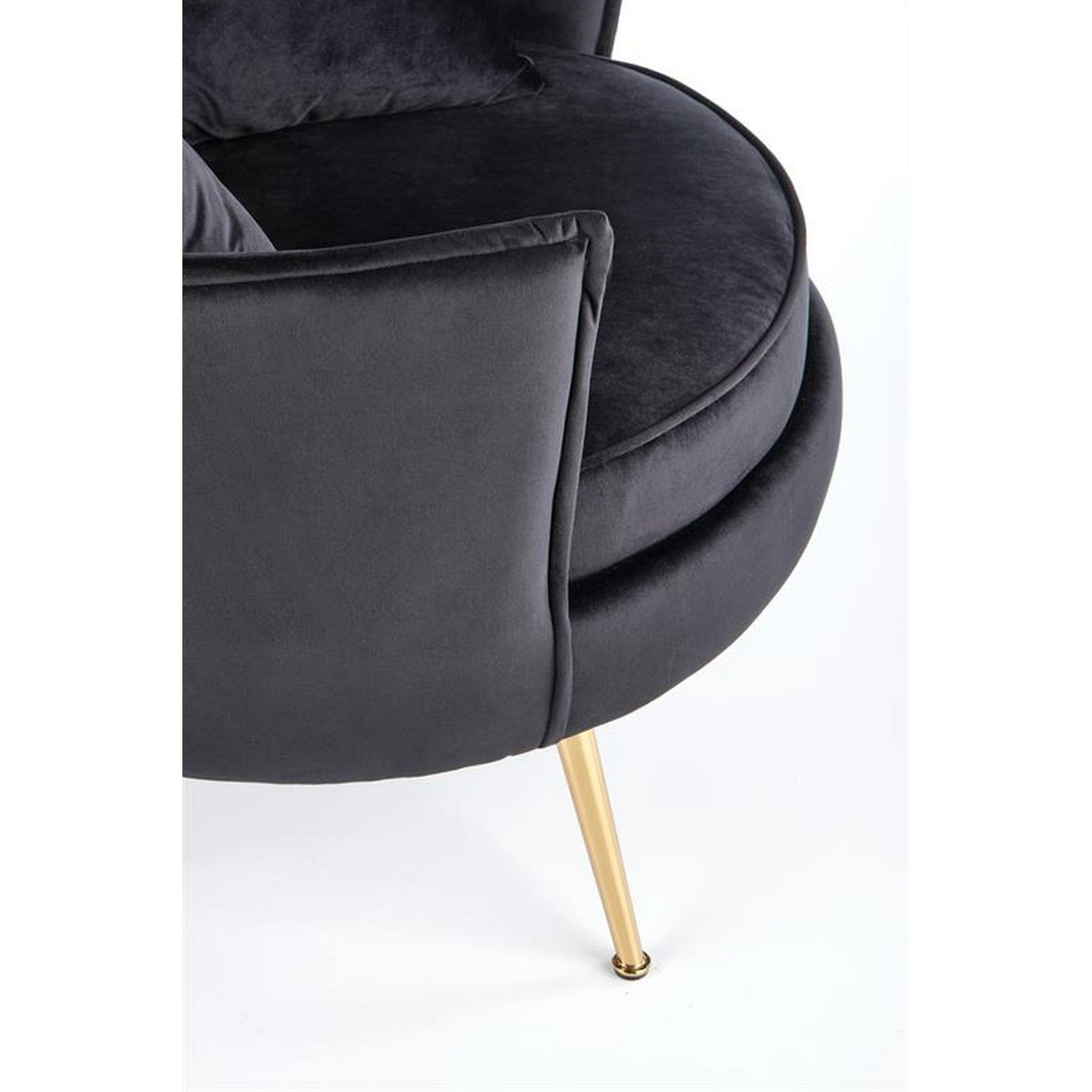 Fotoliu modern Almond, negru/auriu, 90x90x87 cm