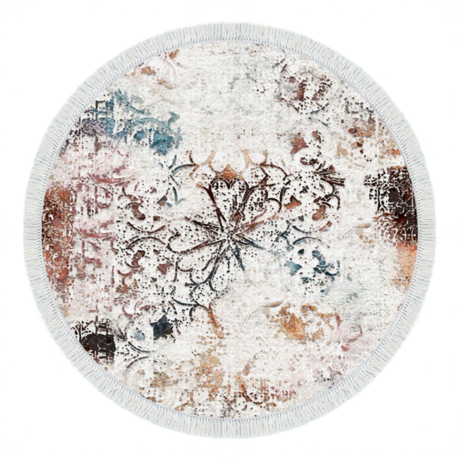 Covor, 100x100 cm, forma rotunda, material poliester, multicolor, ALN400609RN17
