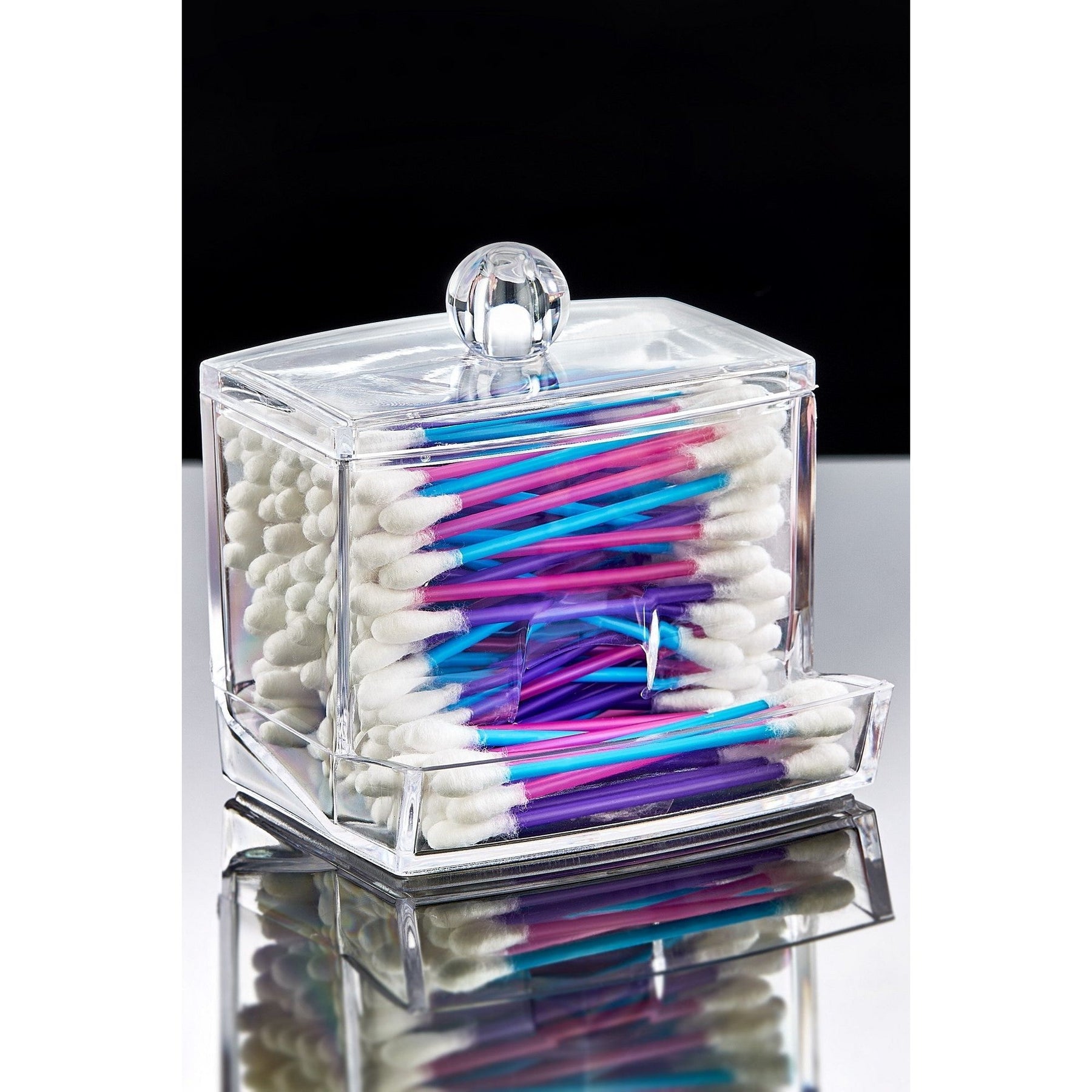 Suport betisoare de urechi FT - 004, transparent, acril 100%, 9x11x6 cm