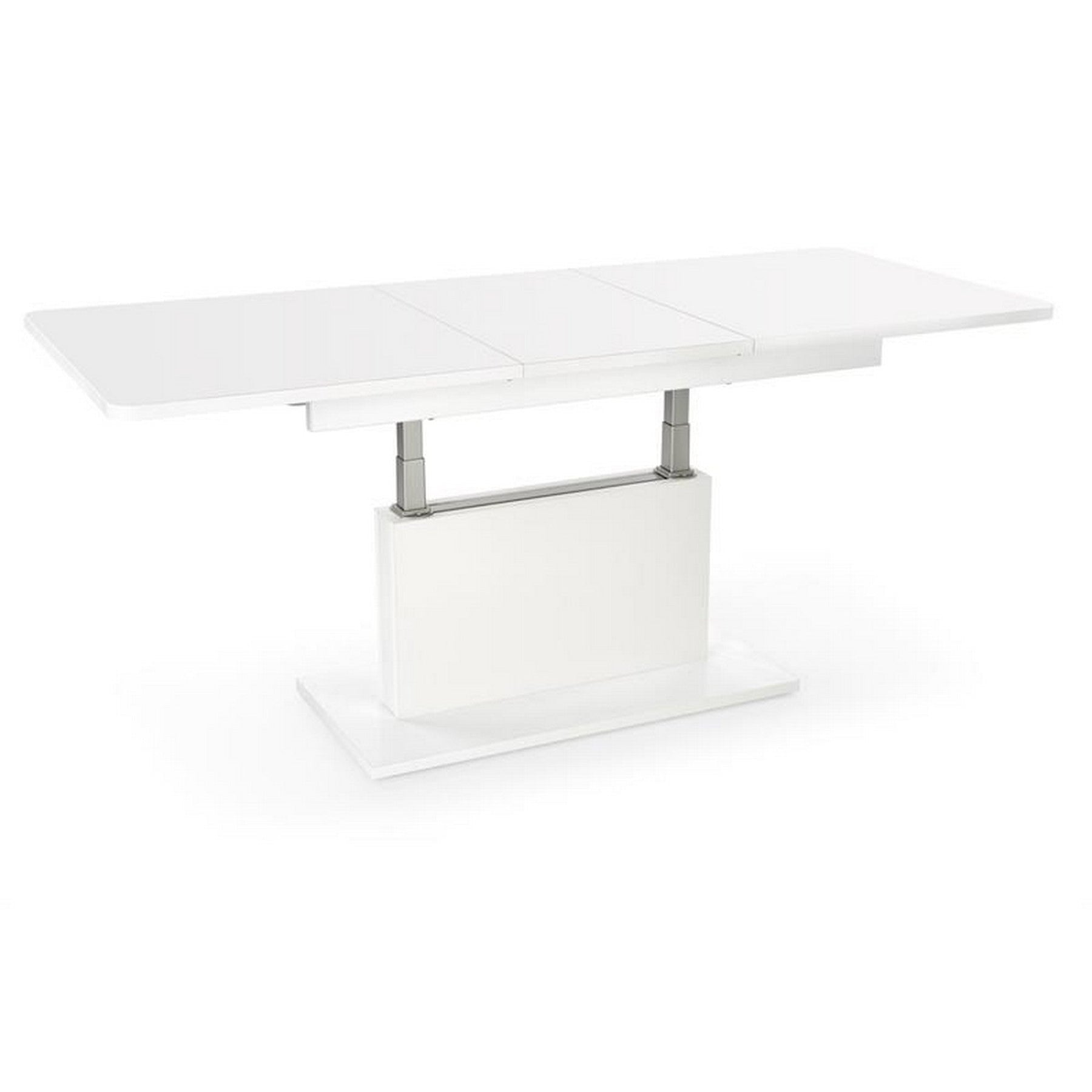 Masa extensibila BUSETTI, alb mat, reglare pe inaltime si lungime, 126/167x70x56/74 cm