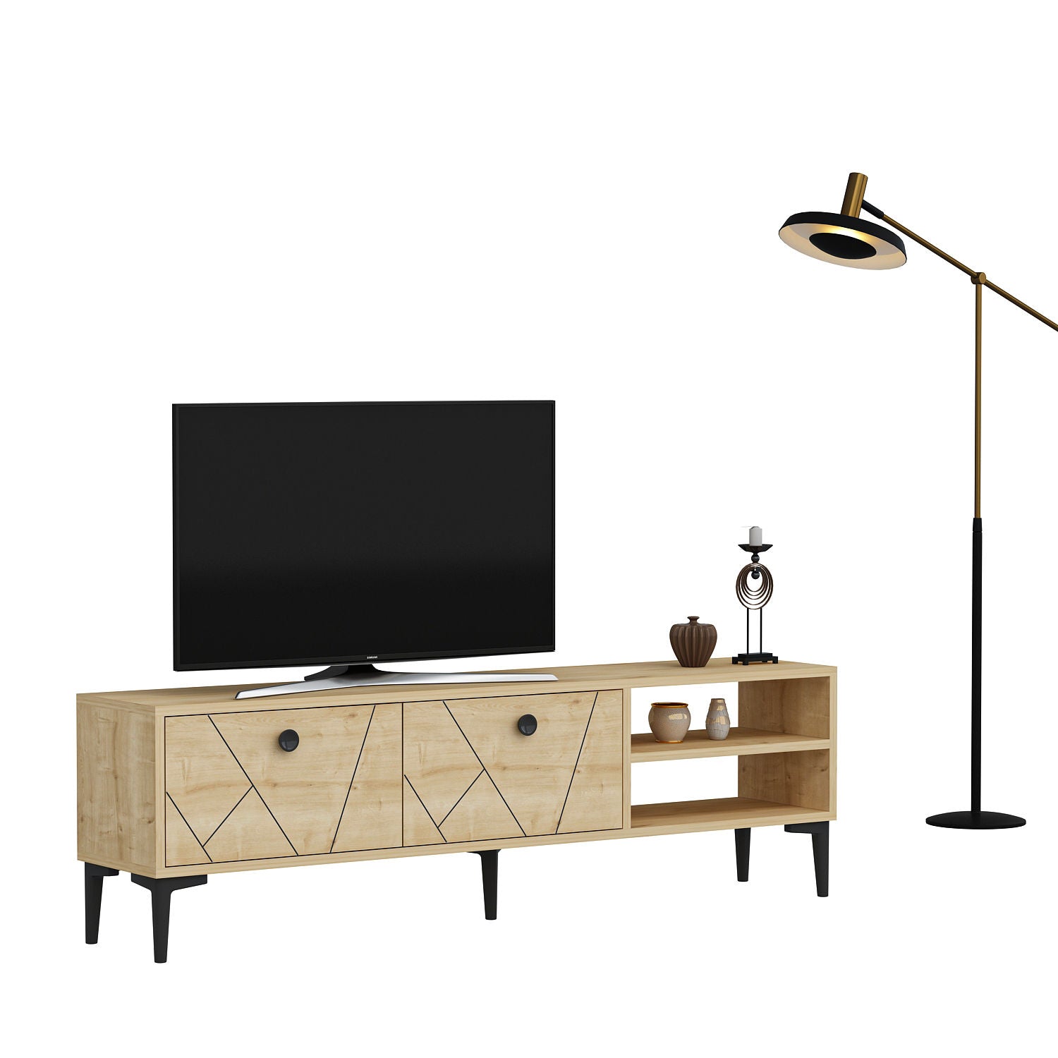Comoda TV Clara, stejar, PAL melaminat, 150x45x30 cm