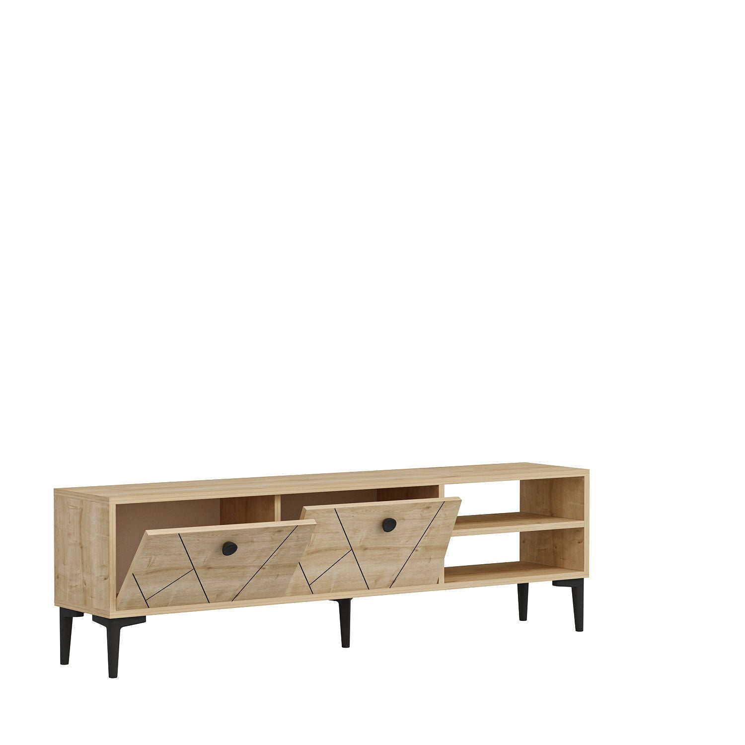 Comoda TV Clara, stejar, PAL melaminat, 150x45x30 cm