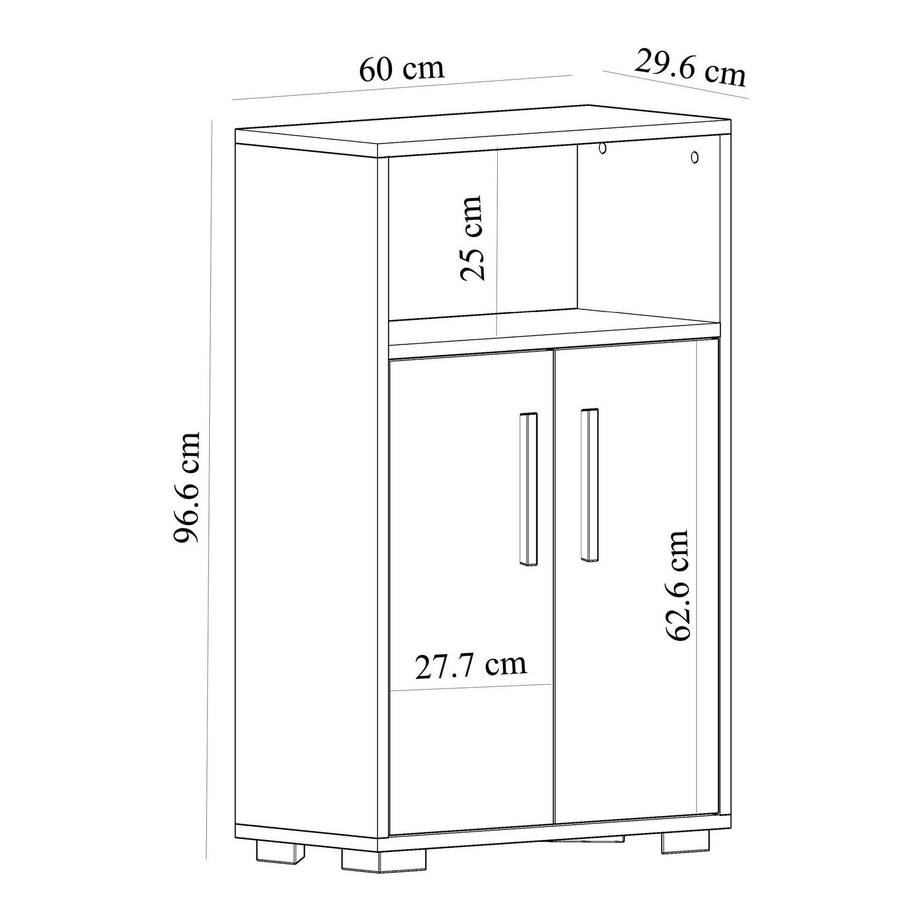 Comoda Moon, alb, PAL melaminat, 60x97x30 cm