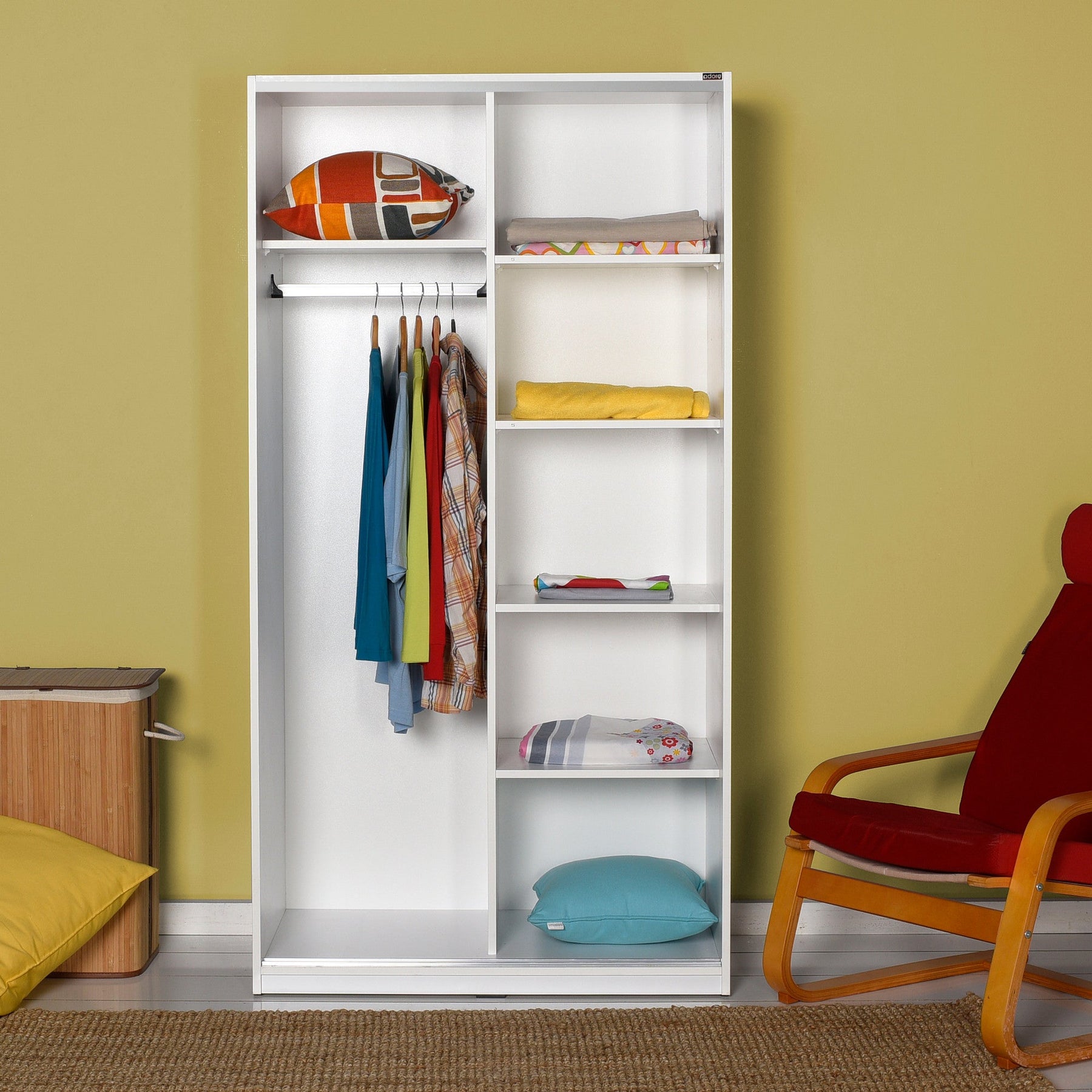 Dulap SWD-436-BB-2, alb, PAL melaminat, 94x182x52 cm