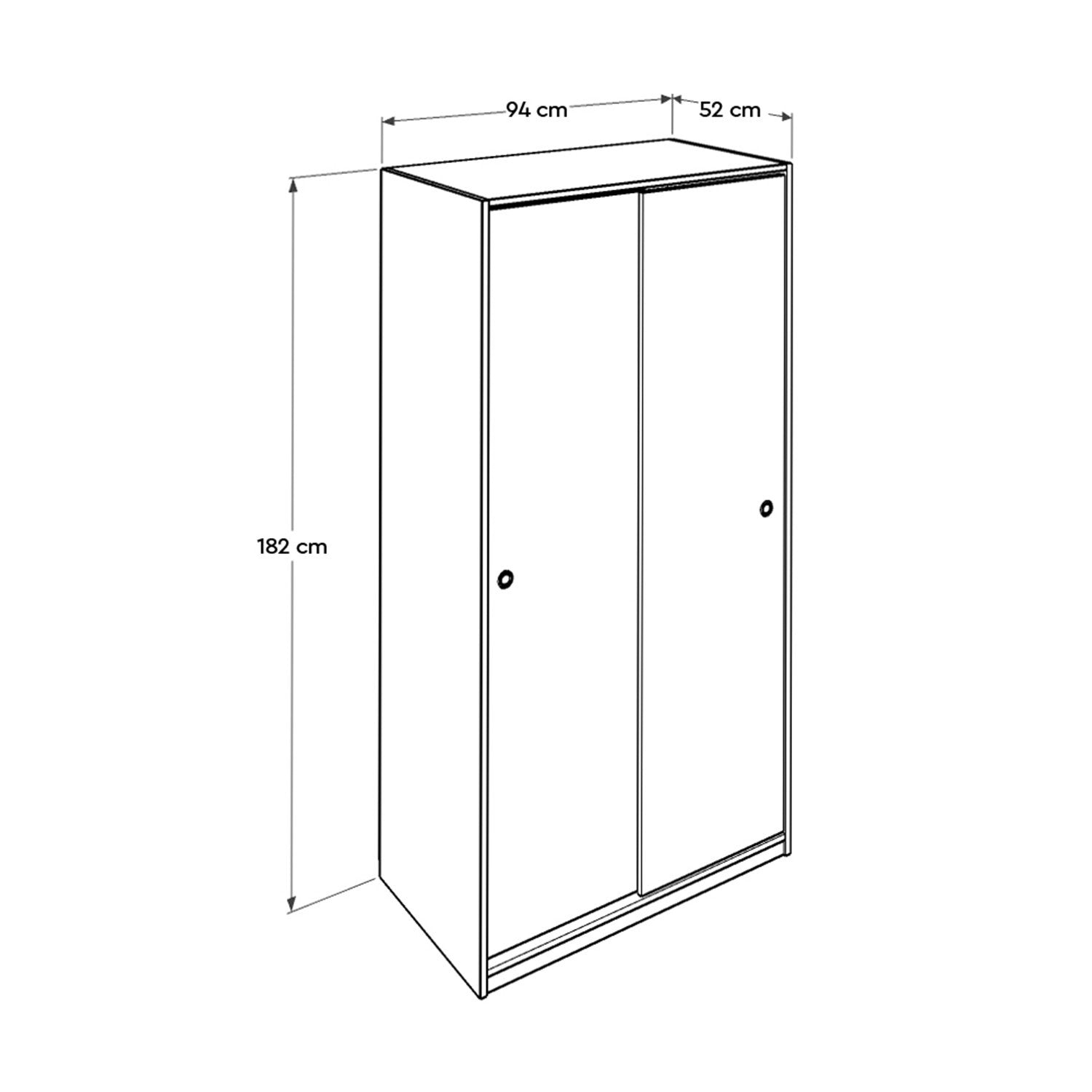 Dulap SWD-436-BB-2, alb, PAL melaminat, 94x182x52 cm