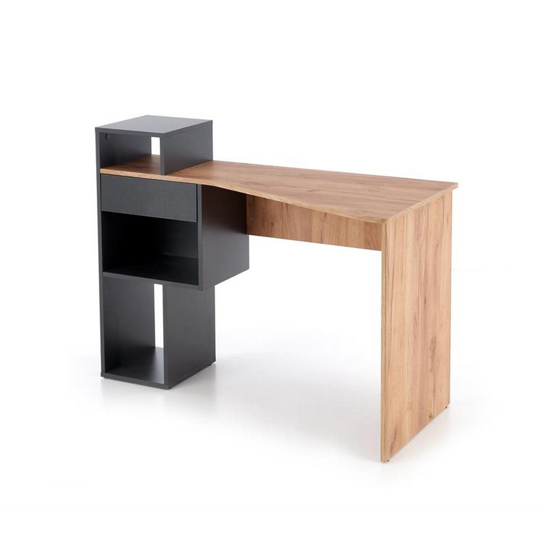 Birou Conti, stejar wotan/antracit, 122x57x90 cm
