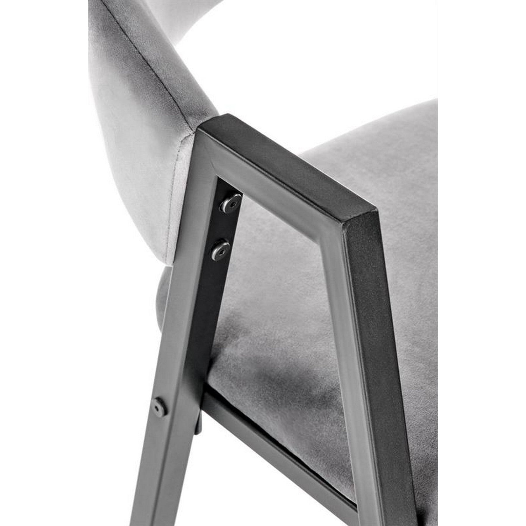 Scaun K473, stofa catifelata gri, 54x58x82 cm