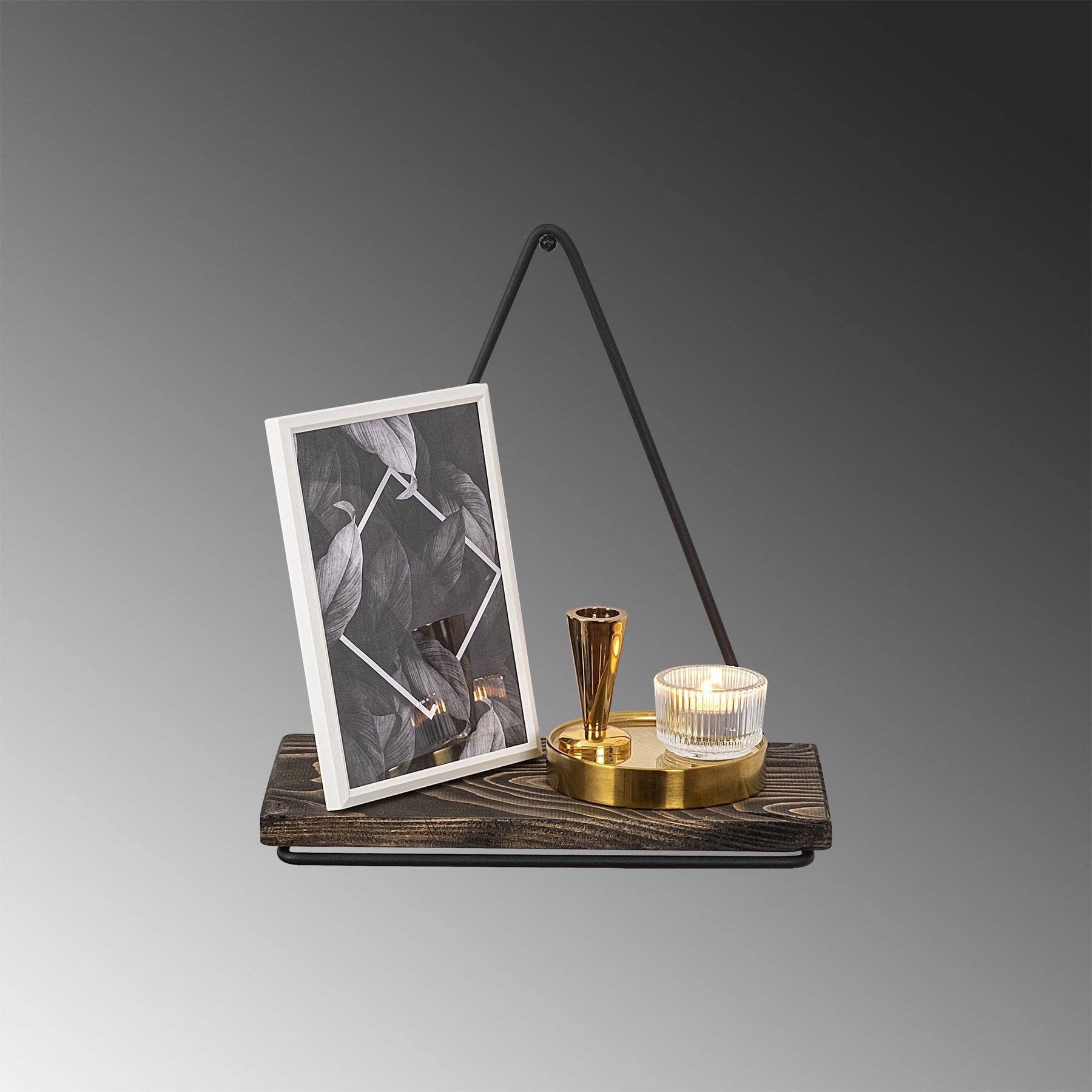 Raft Begonia, nuc, lemn/metal, 27x15x28 cm