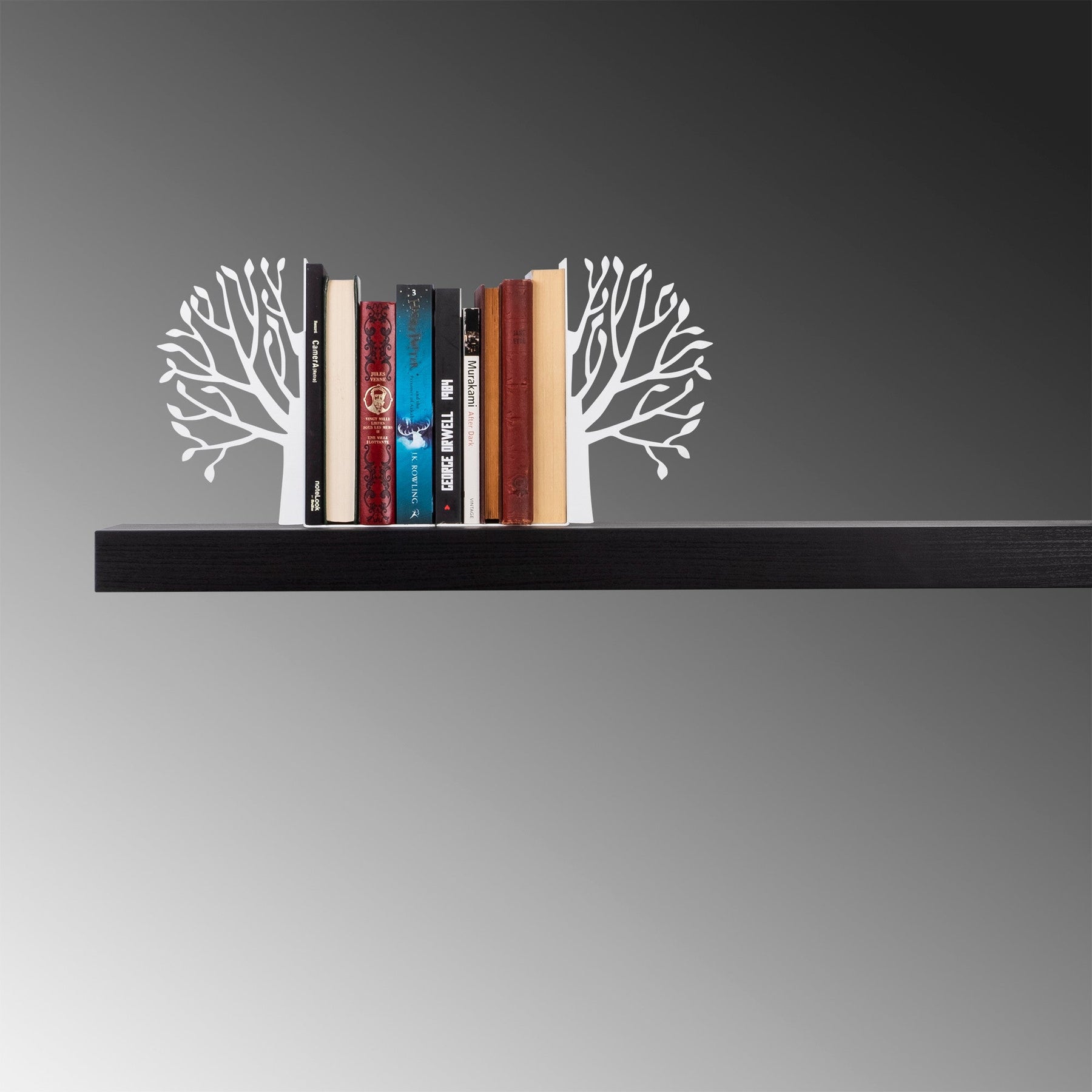 Suport de carti Kitap, alb, metal, 44x14x22 cm