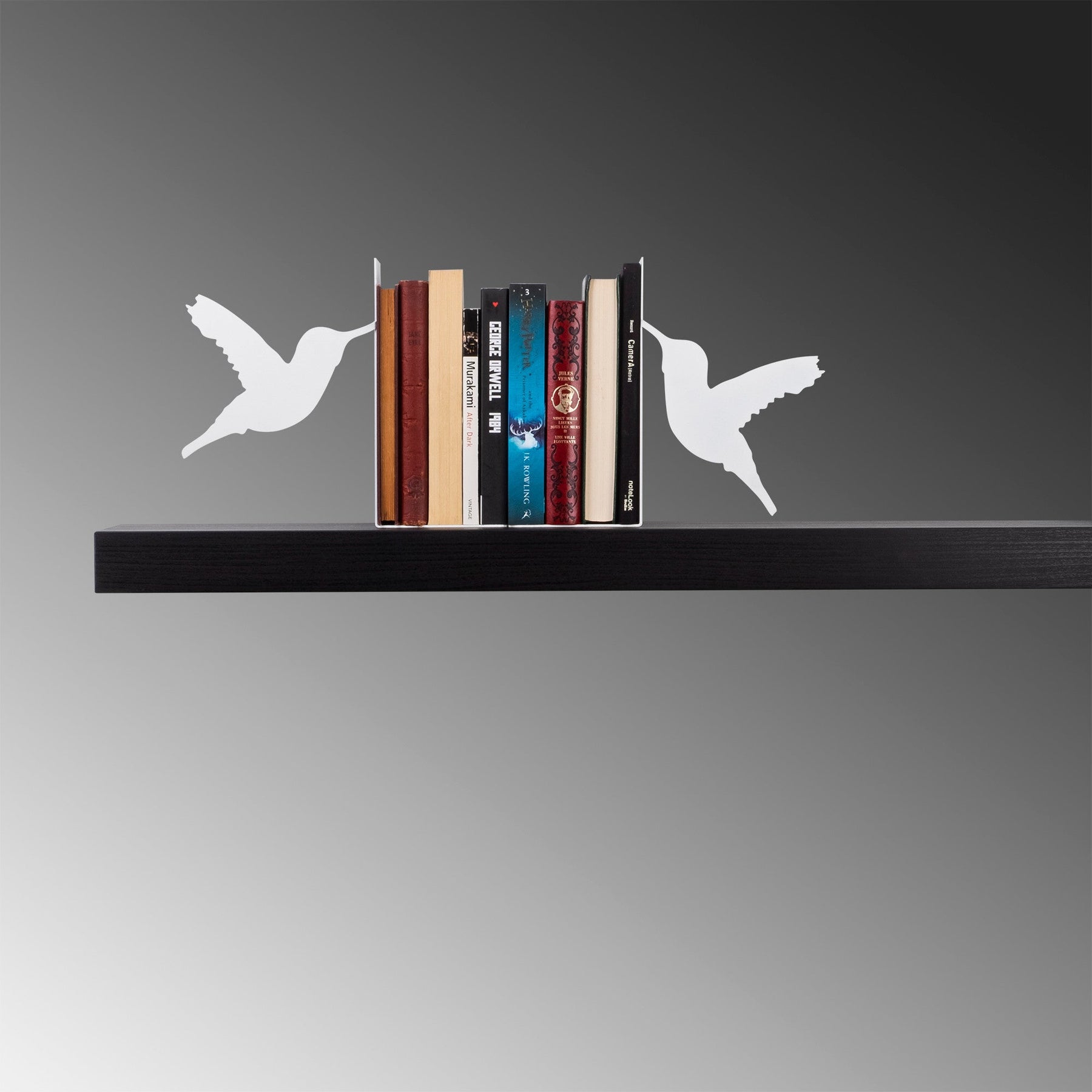 Suport de carti Kitap, alb, metal, 42x14x22 cm