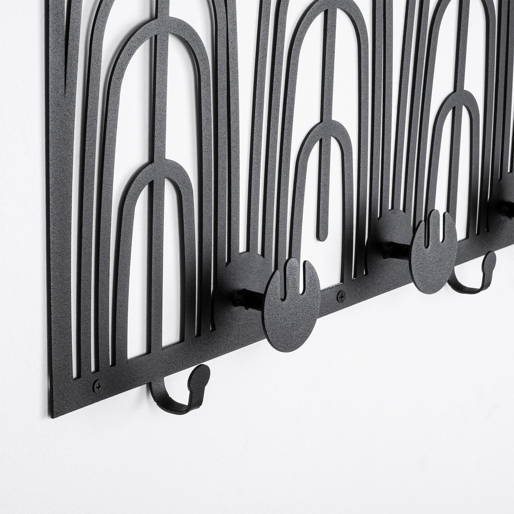 Cuier WSH-013, negru, metal, 70x3x27 cm