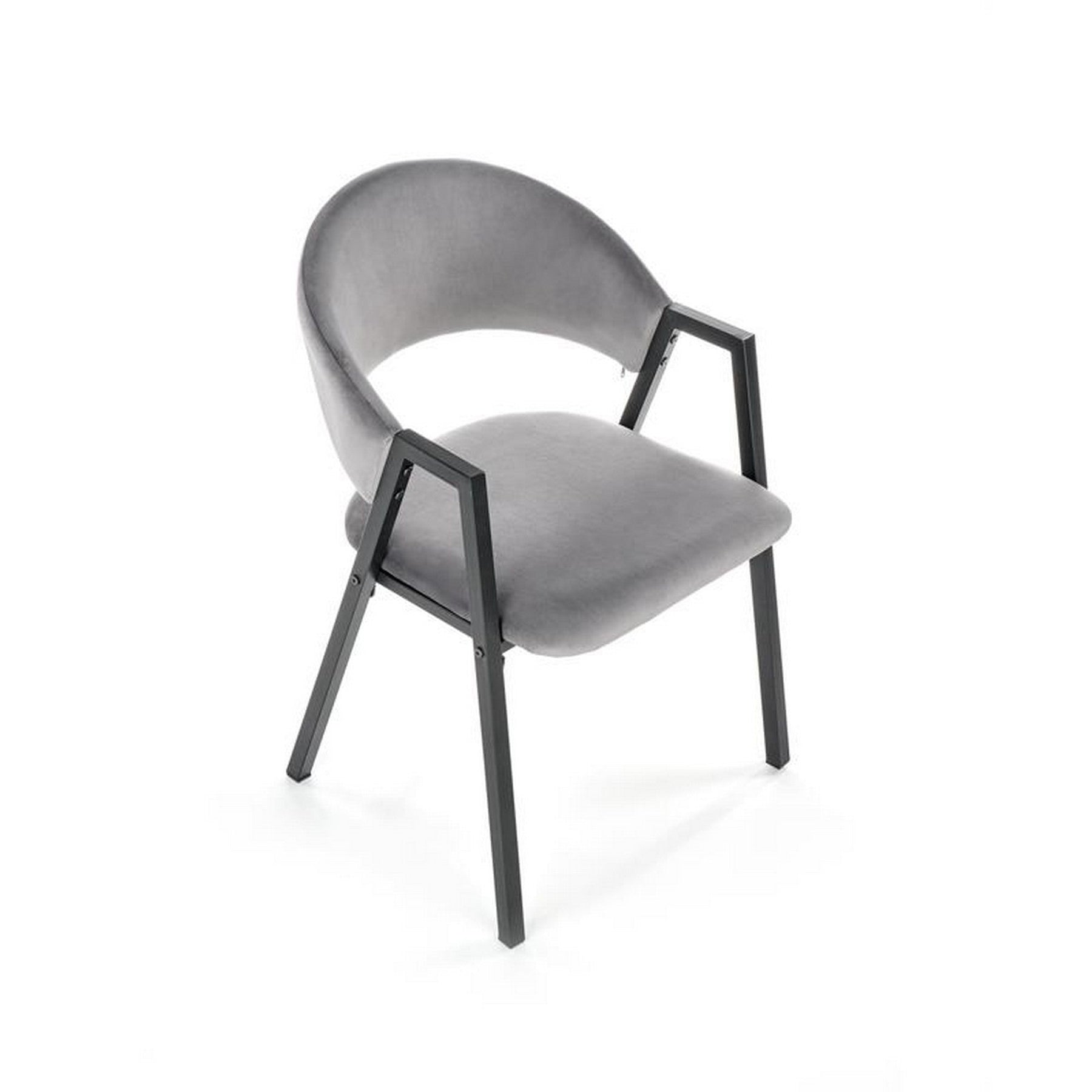 Scaun K473, stofa catifelata gri, 54x58x82 cm