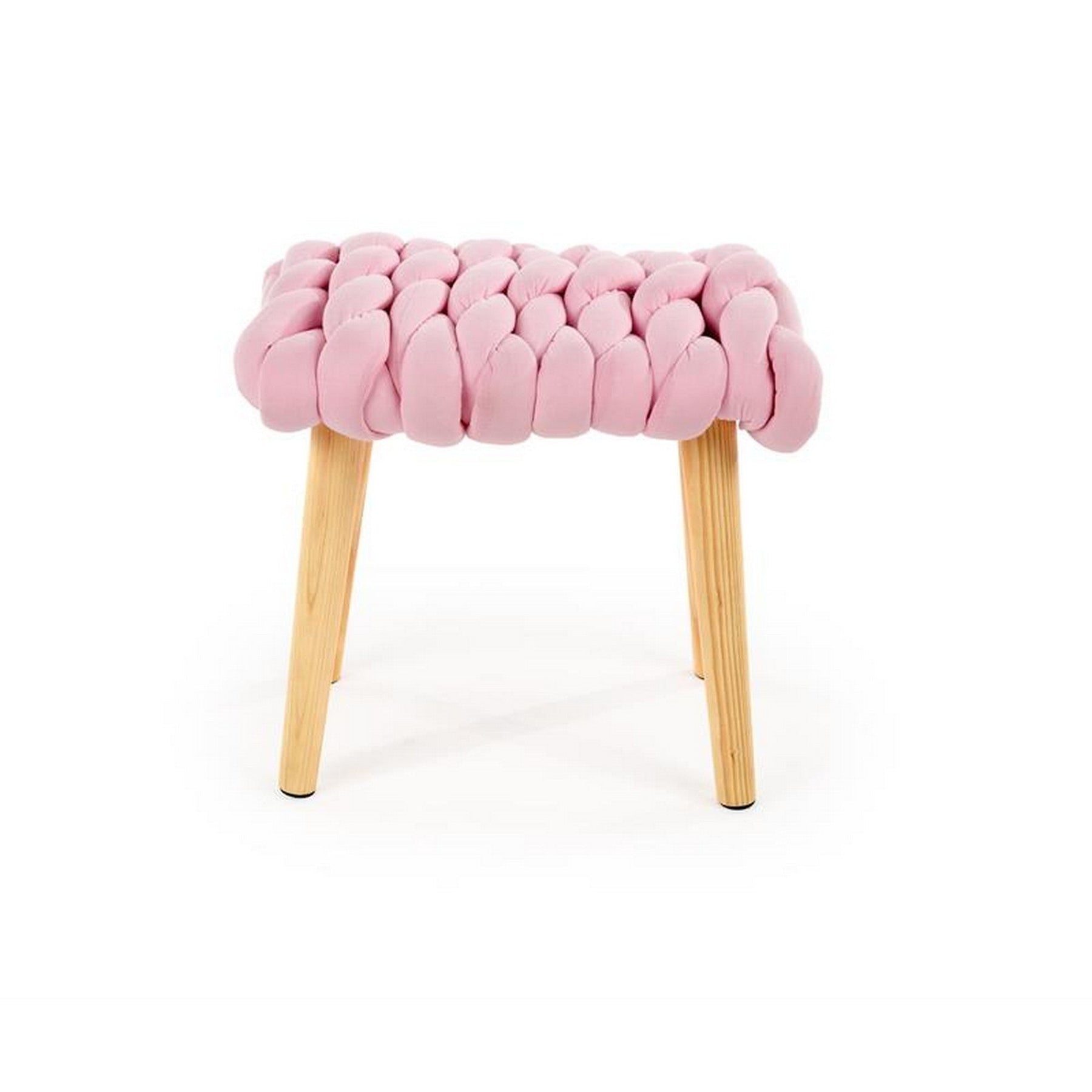 Taburet roz deschis Yeti, 37x27x35 cm