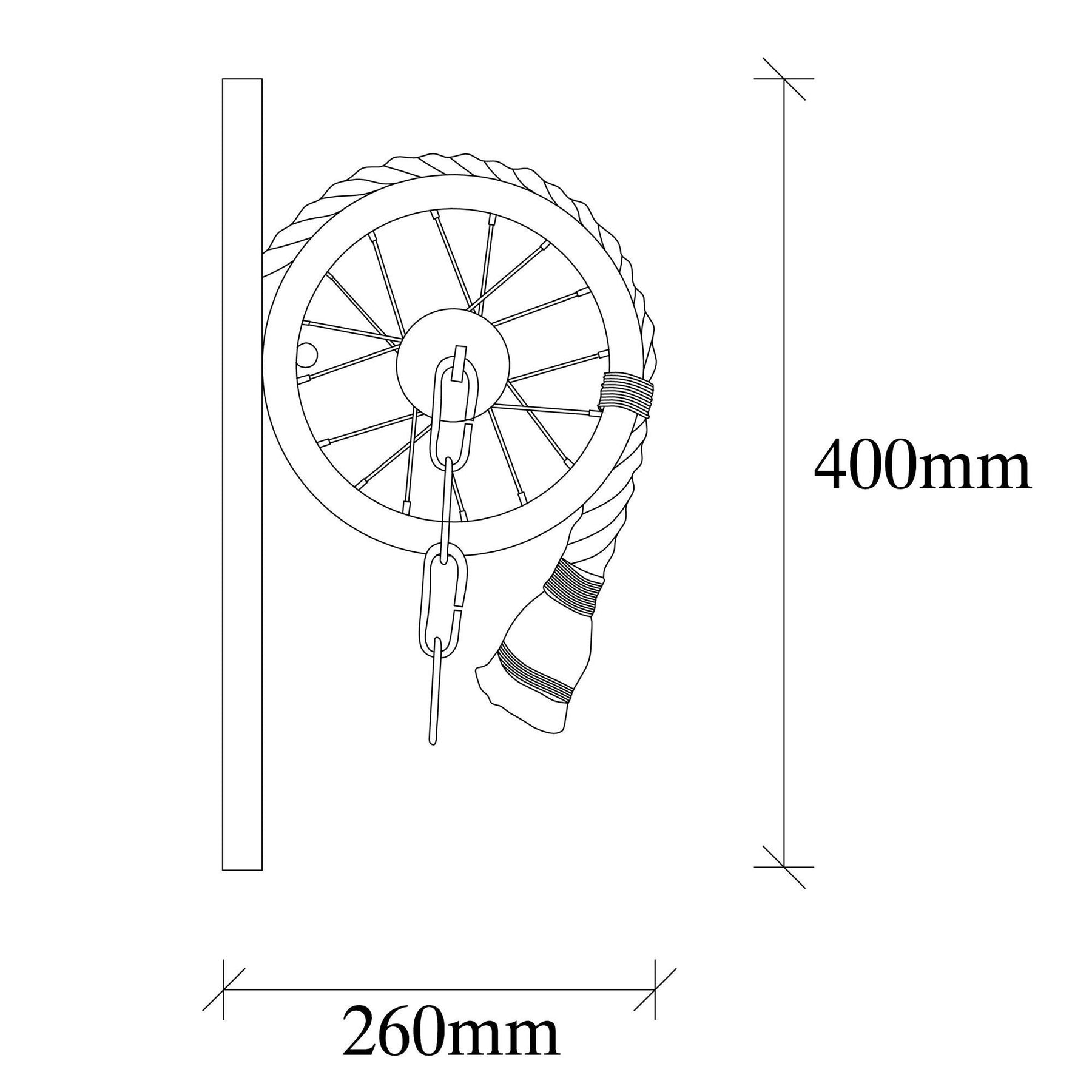 Lampa de perete Erebos-123-A, negru, lemn, 15x26x40 cm