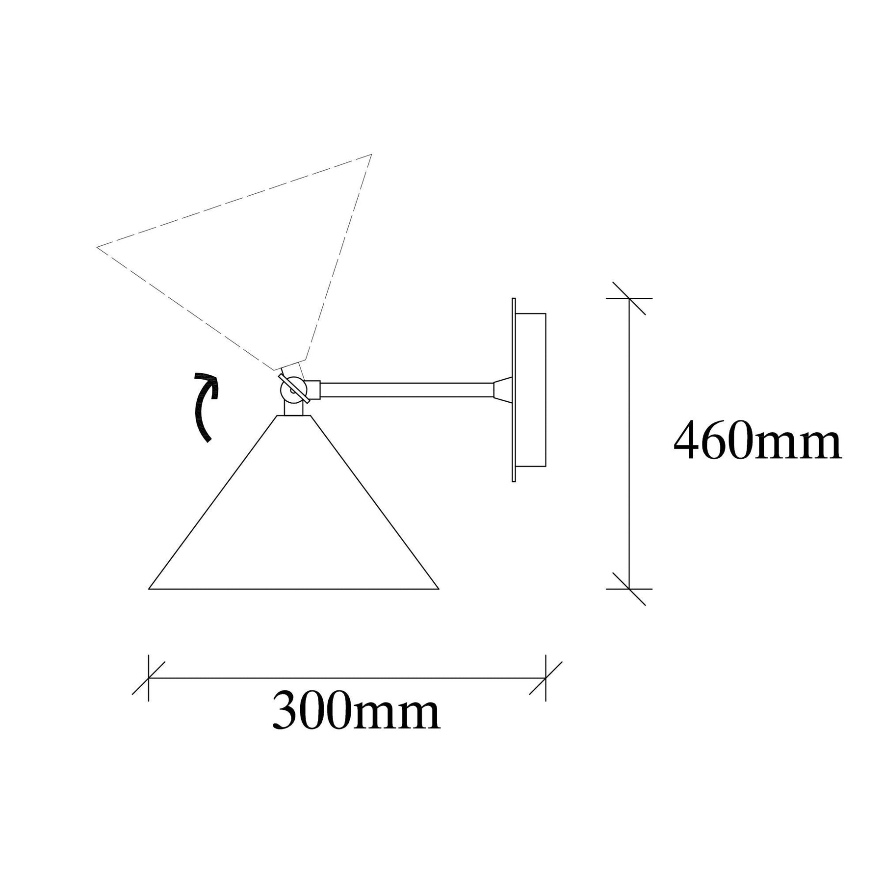 Lampa de perete Berceste - 185BLACK-A, metal, negru, 19x26x20 cm