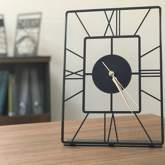 Ceas decorativ Asalet Pod, negru, metal 100%, 20x30 cm