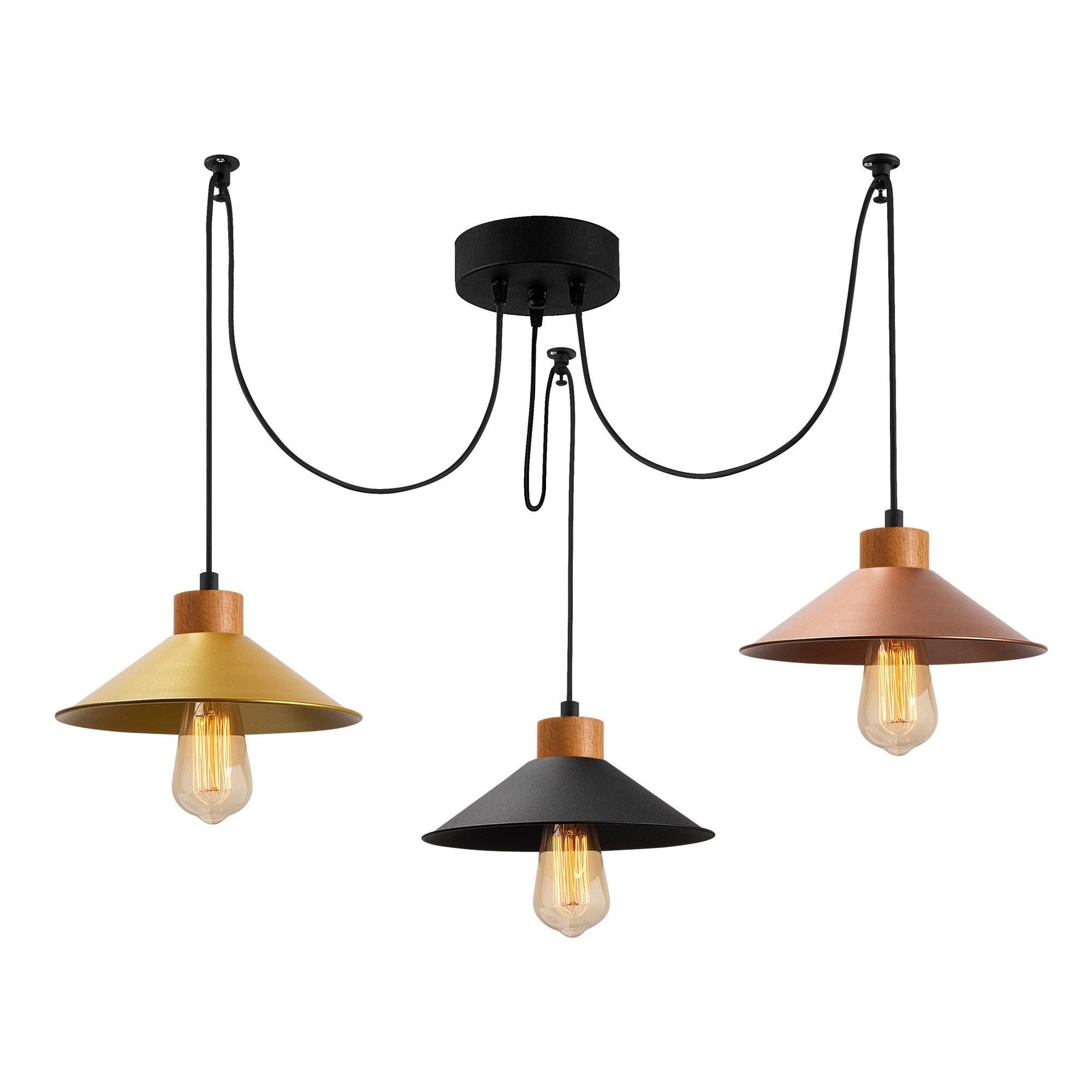 Lustra pe cablu Manavgat, N-554, metal, multicolor, 114X24X100 cm
