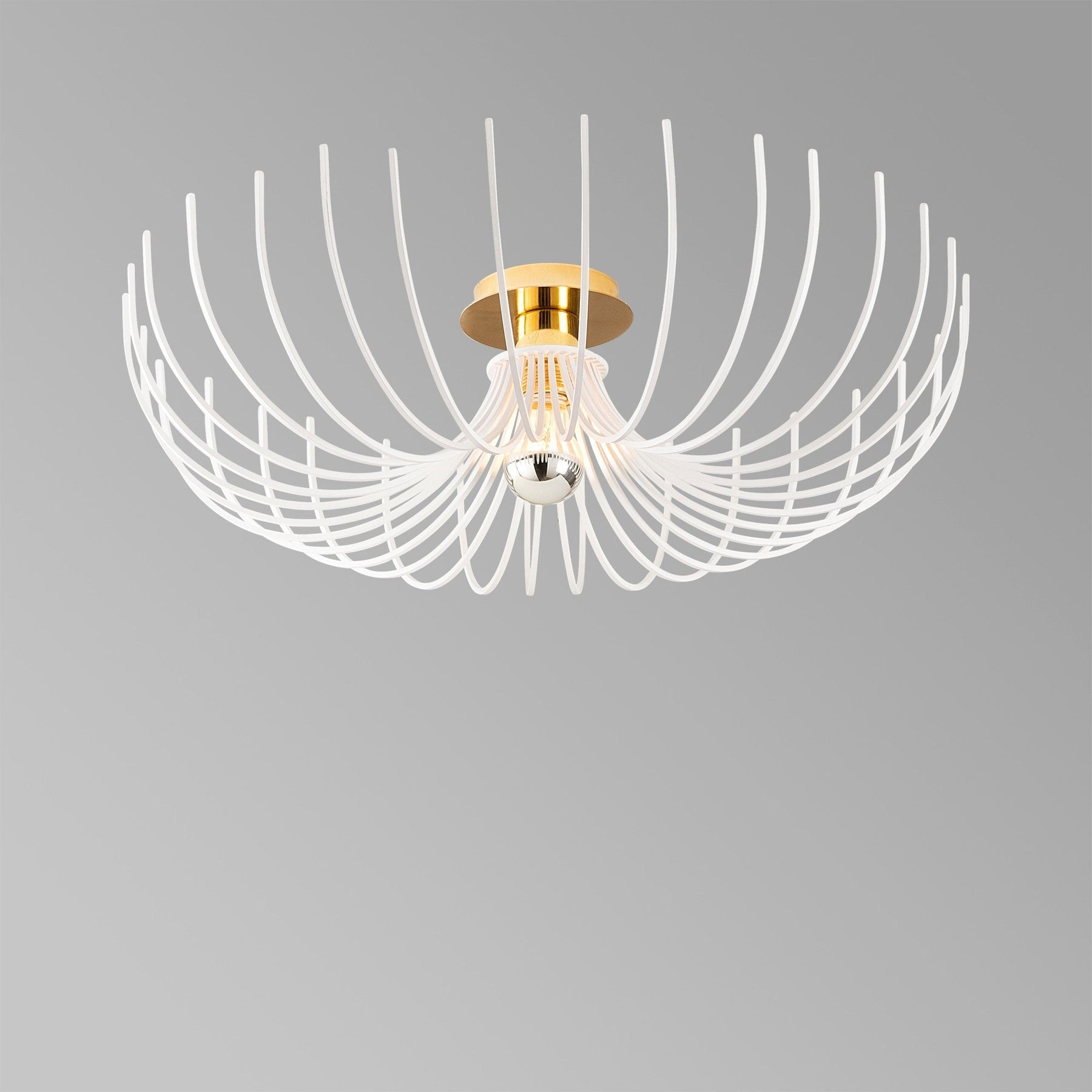 Candelabru Aspendos - N-640, cadru metalic, alb, 12/56x2x16 cm