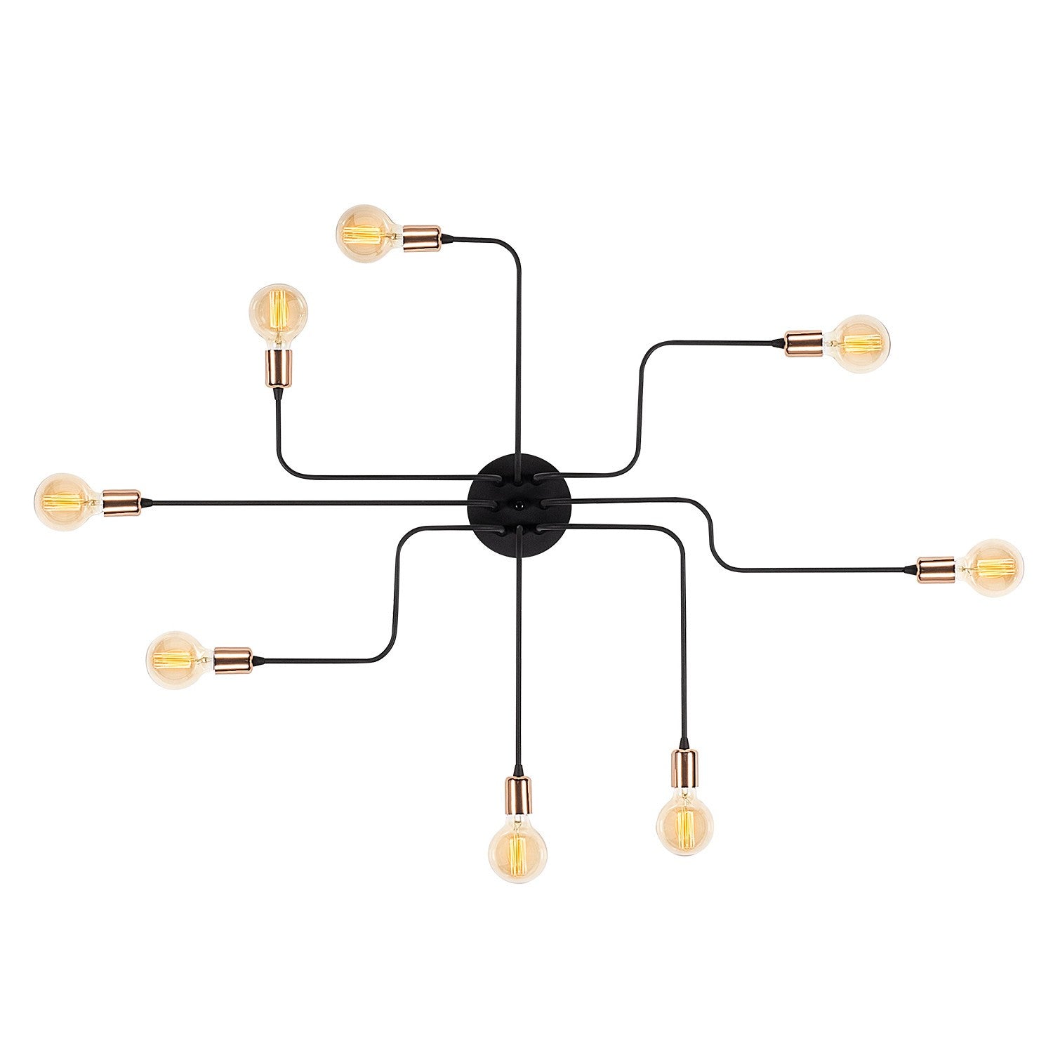 Lampa de perete stil industrial Truva, N-701 cadru metalic, negru, 140x15 cm