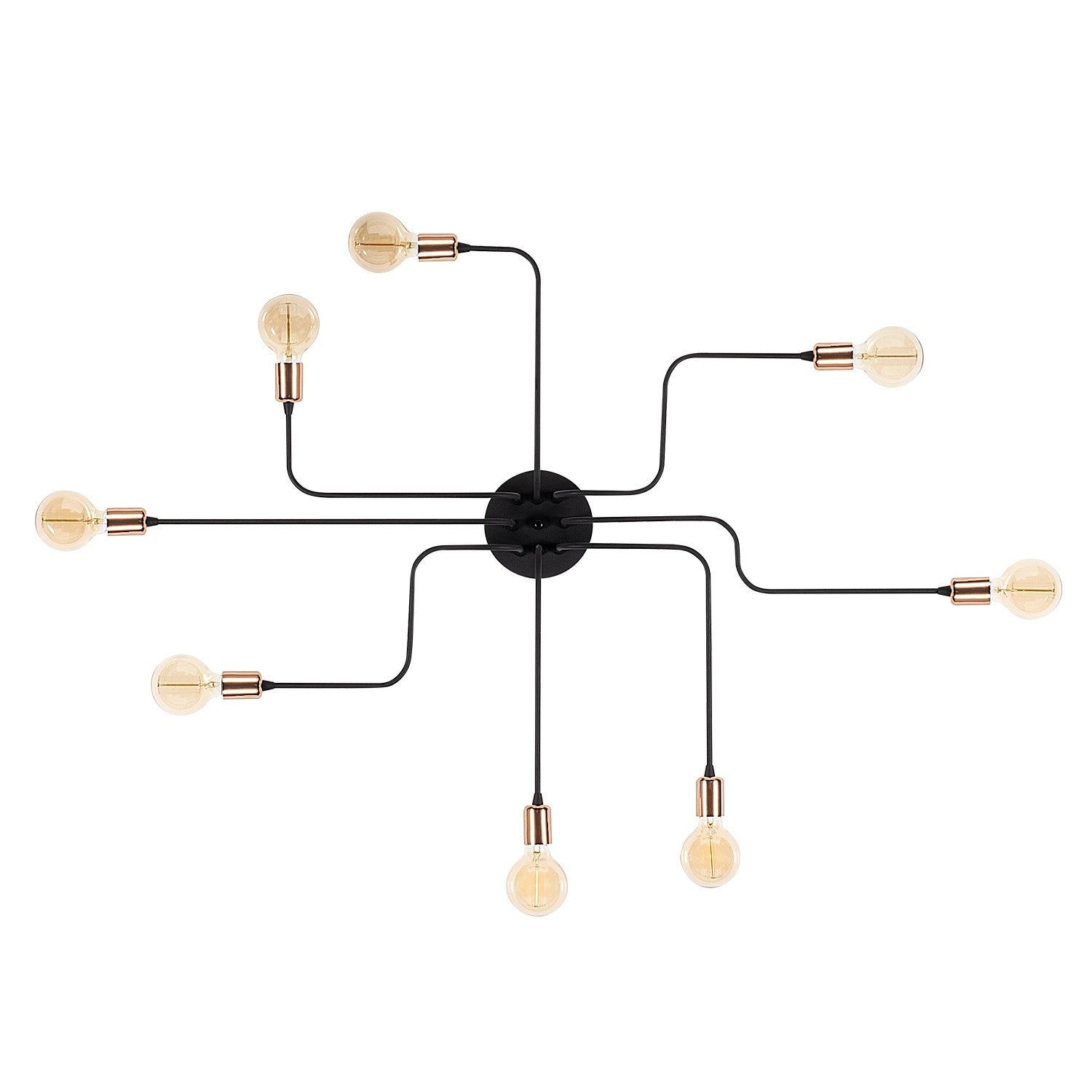 Lampa de perete stil industrial Truva, N-701 cadru metalic, negru, 140x15 cm