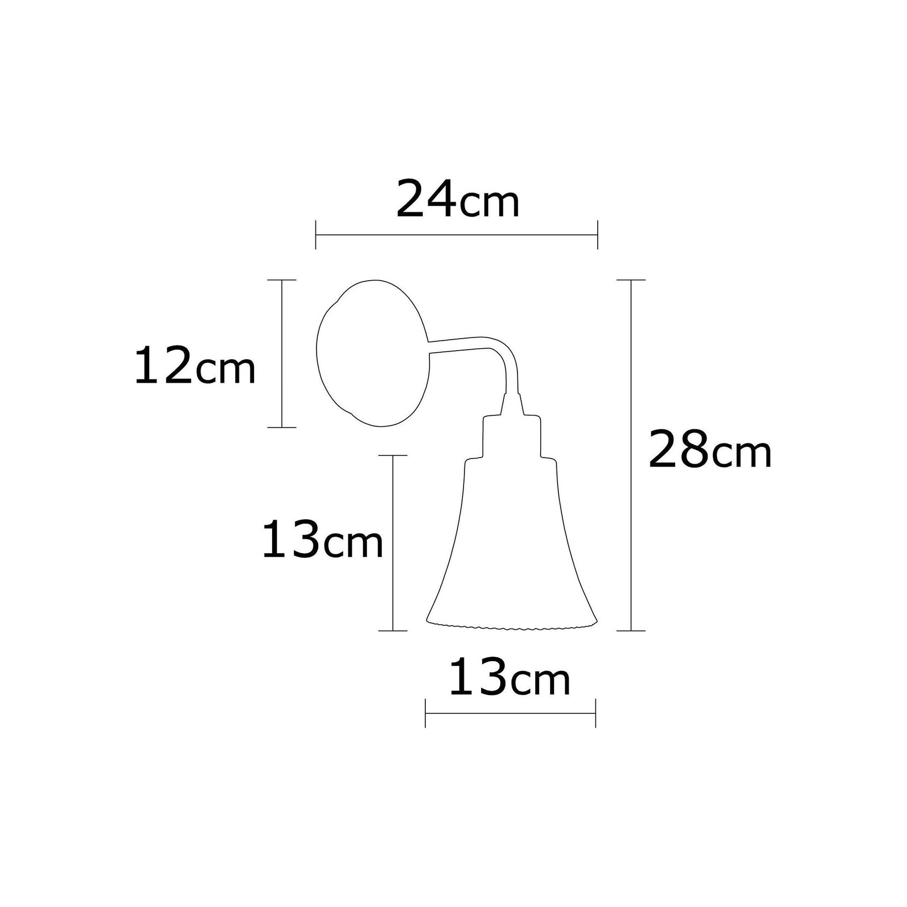 Lampa de perete Foca, N-130, cadru metalic, auriu, 13x28 cm