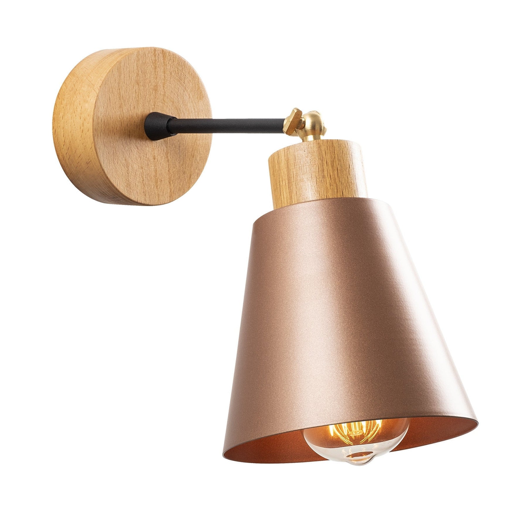 Lampa de perete Manavgat, N-612, cadru metalic, auriu-roze, 14x25 cm