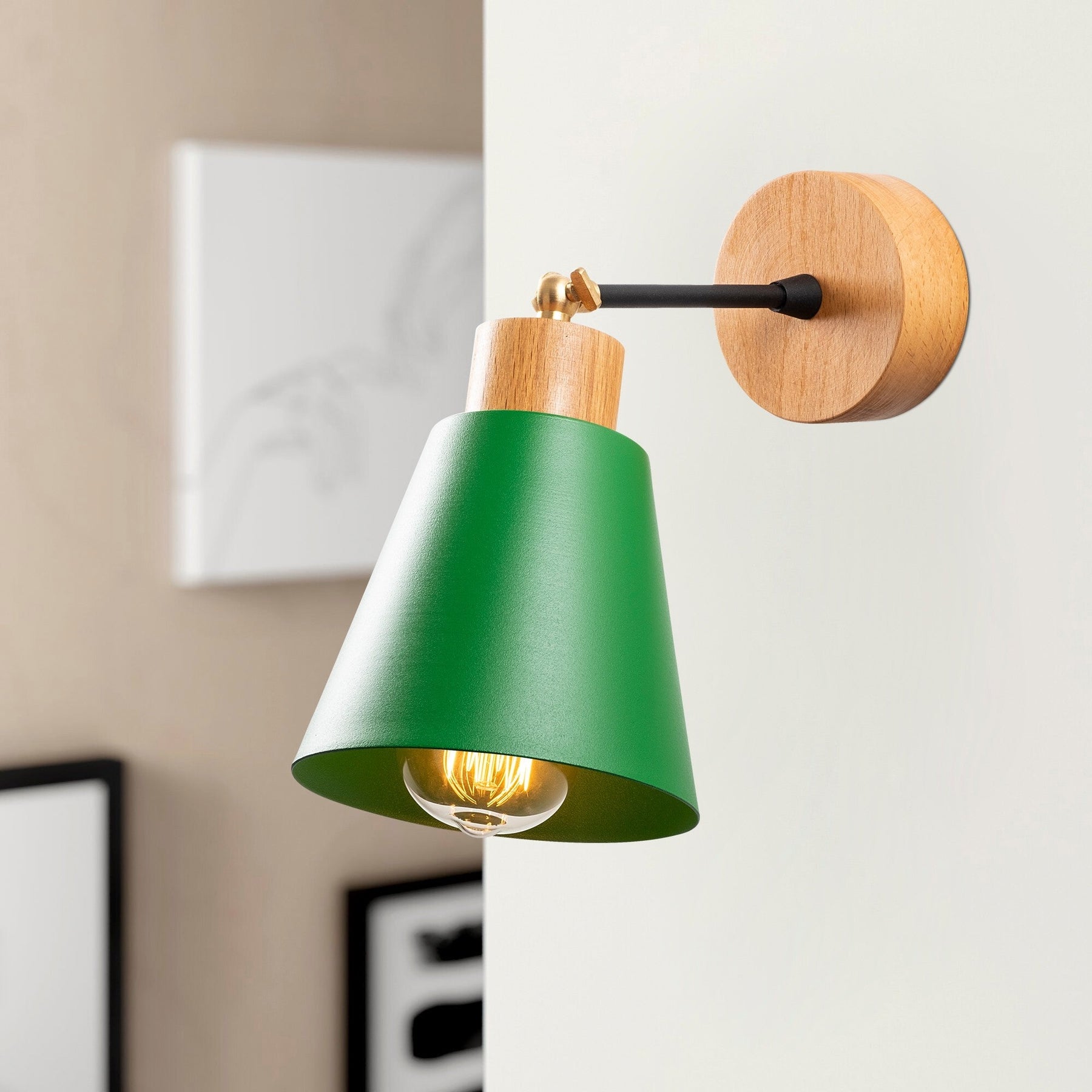 Lampa de perete Manavgat, N-614, cadru metalic, verde, 14x25 cm