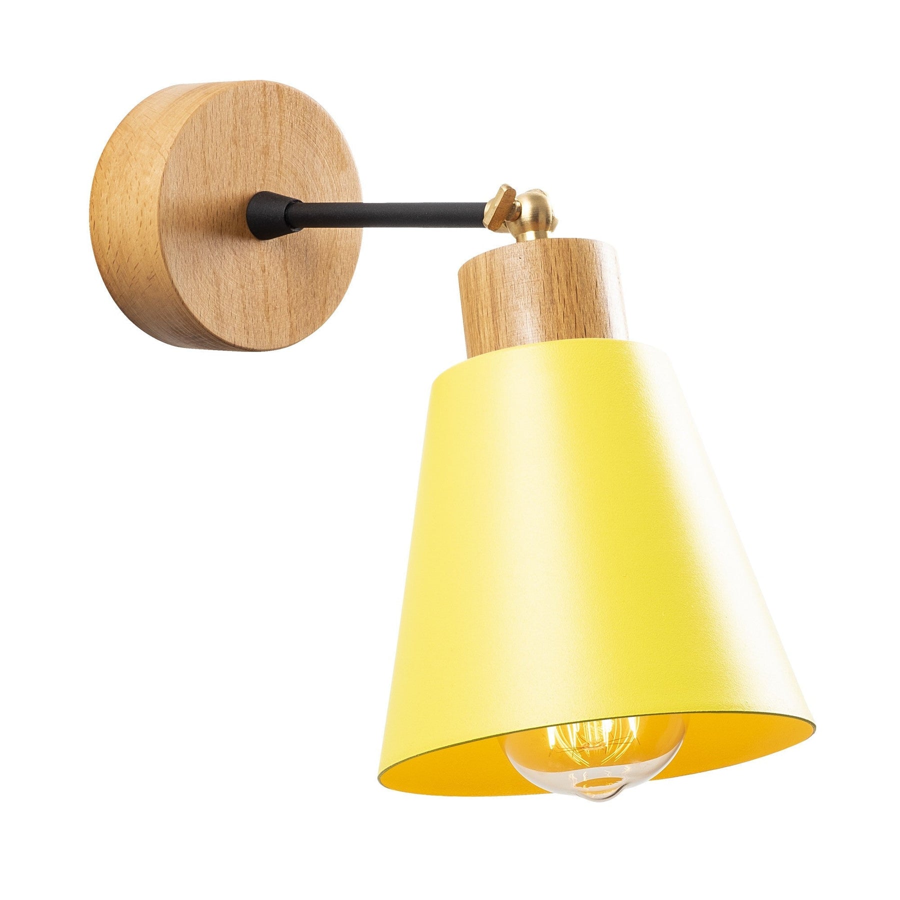 Lampa de perete Manavgat, N-619, cadru metalic, galben, 14x25 cm