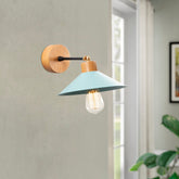 Lampa de perete Manavgat-N-627, turcoaz, metal/lemn, 24x20 cm