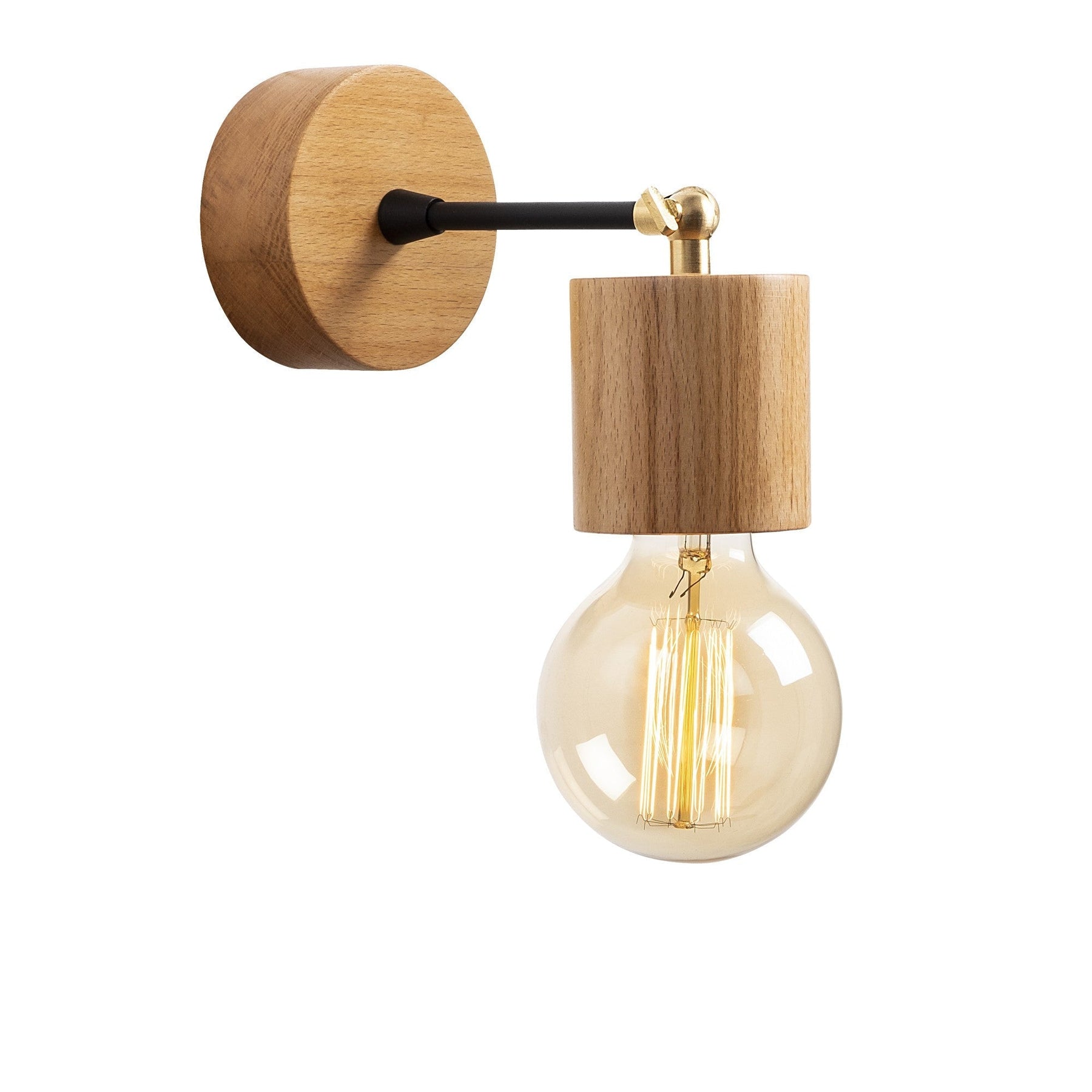 Lampa de perete Xanthos, N-865, lemn/sticla, 10x16 cm