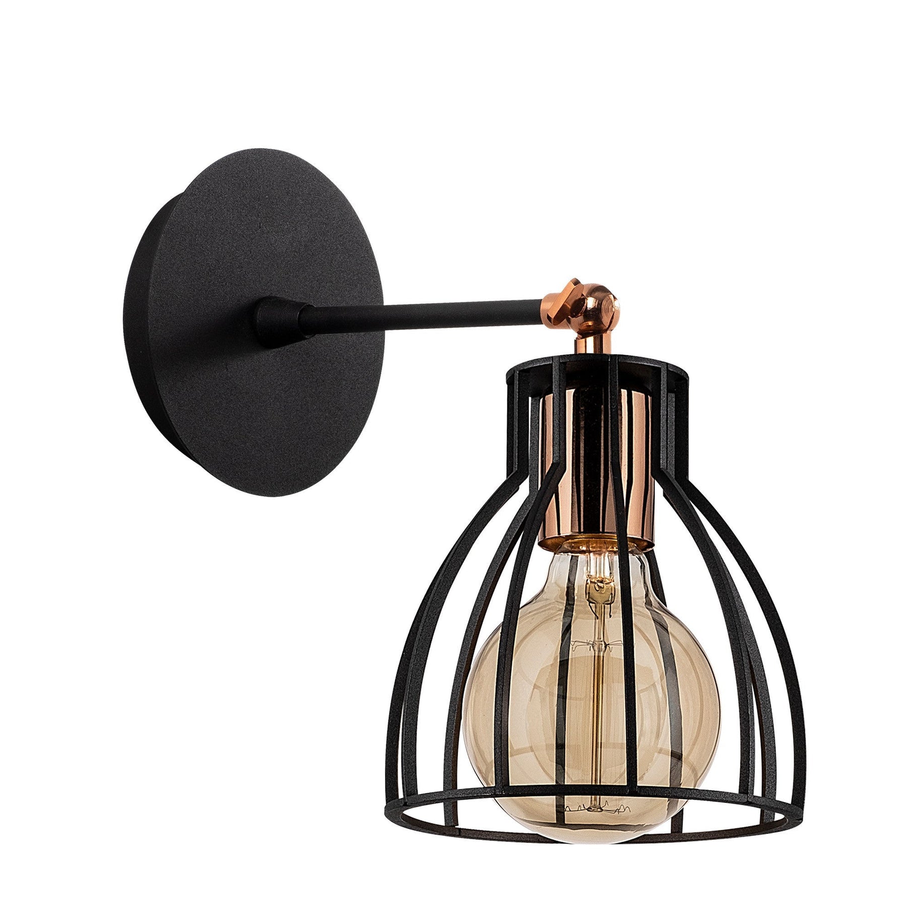 Lampa de perete Kemah, N-1238, cadru metalic, negru, 15x24 cm