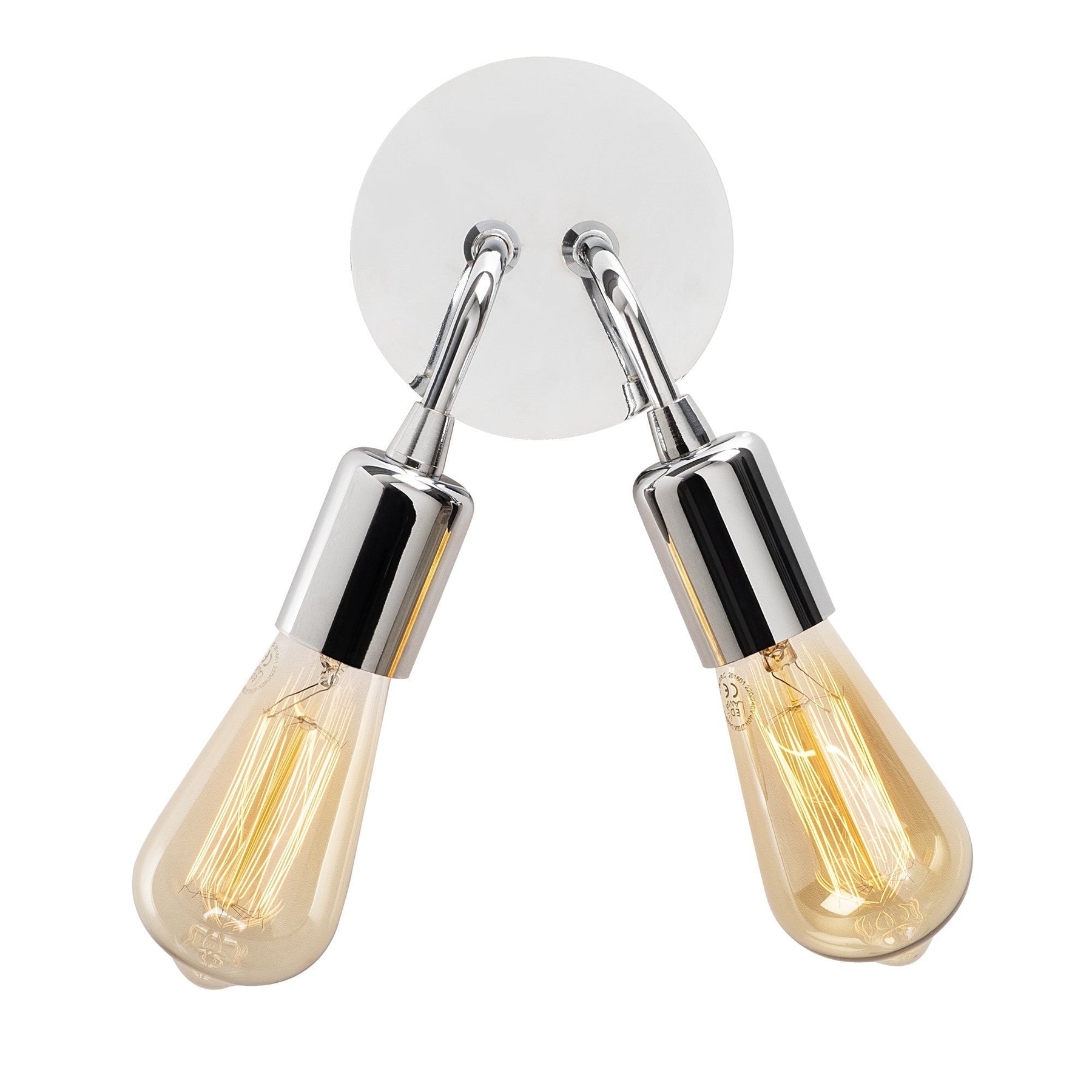 Lampa de perete Harput, N-1329, 2 becuri, cadru metalic, argintiu, 14x20 cm