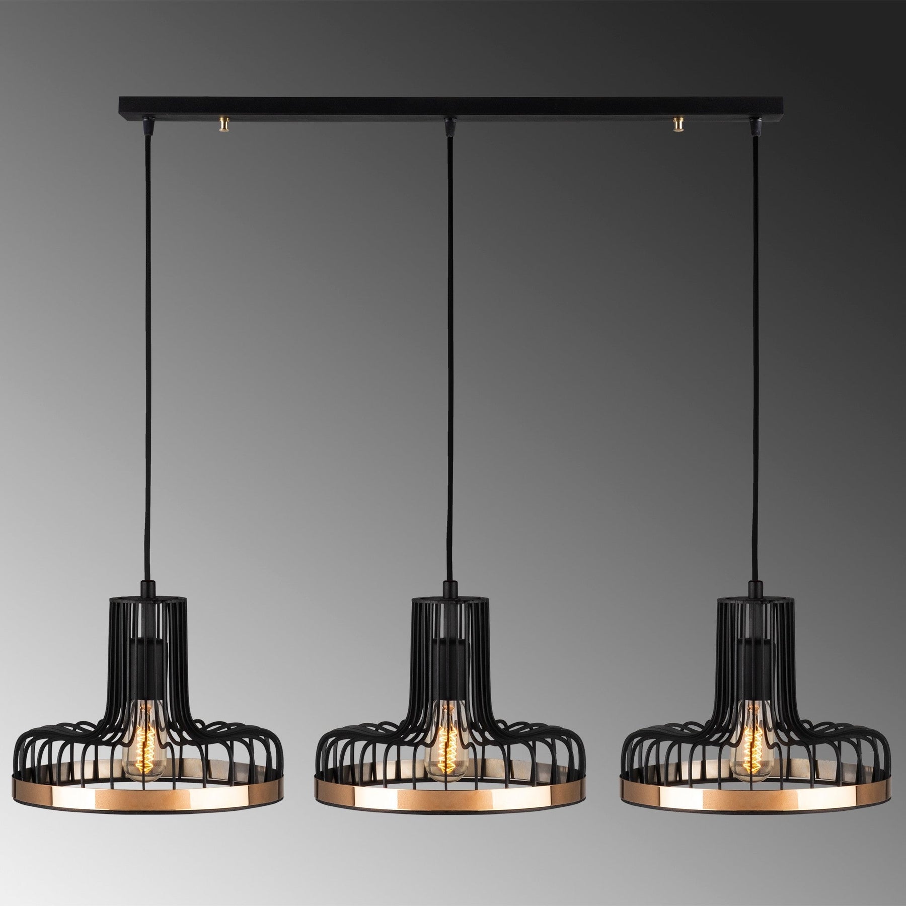 Lustra Fellini, MR - 774, cadru metalic, negru, 100x20x112 cm