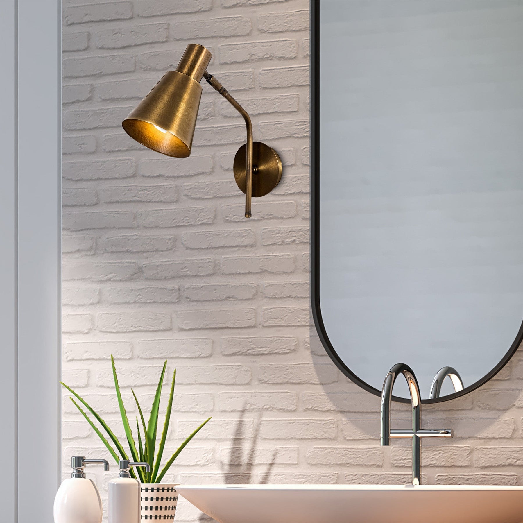 Lampa de perete Sivani, MR-663, cadru metalic, bronz, 14x36x40 cm