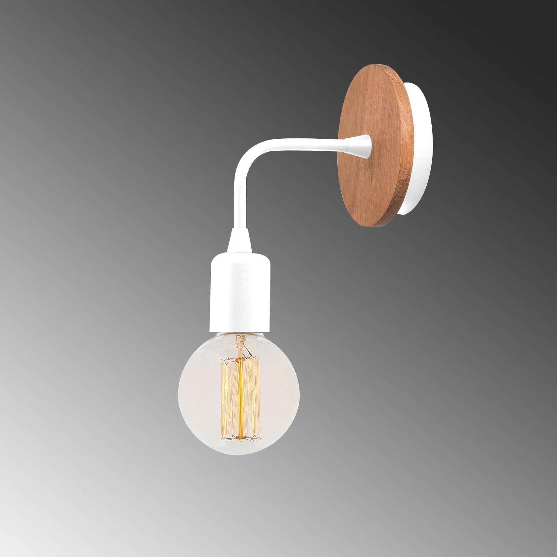 Lampa de perete Dartini, MR - 736, cadru metalic/sticla, alb, 10x10x13 cm