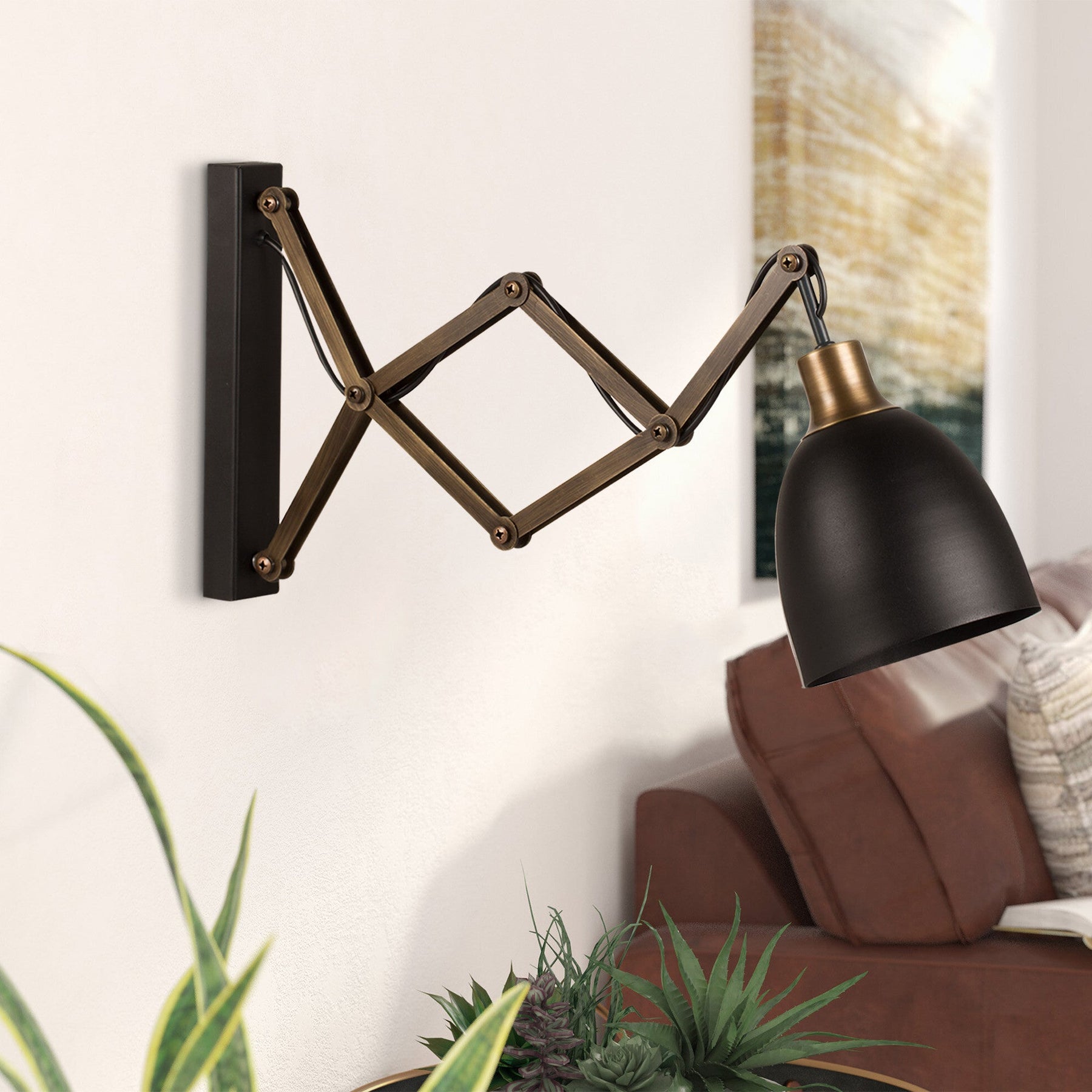 Lampa de perete Sivani, MR - 725, cadru metalic, 15x35/62x30 cm