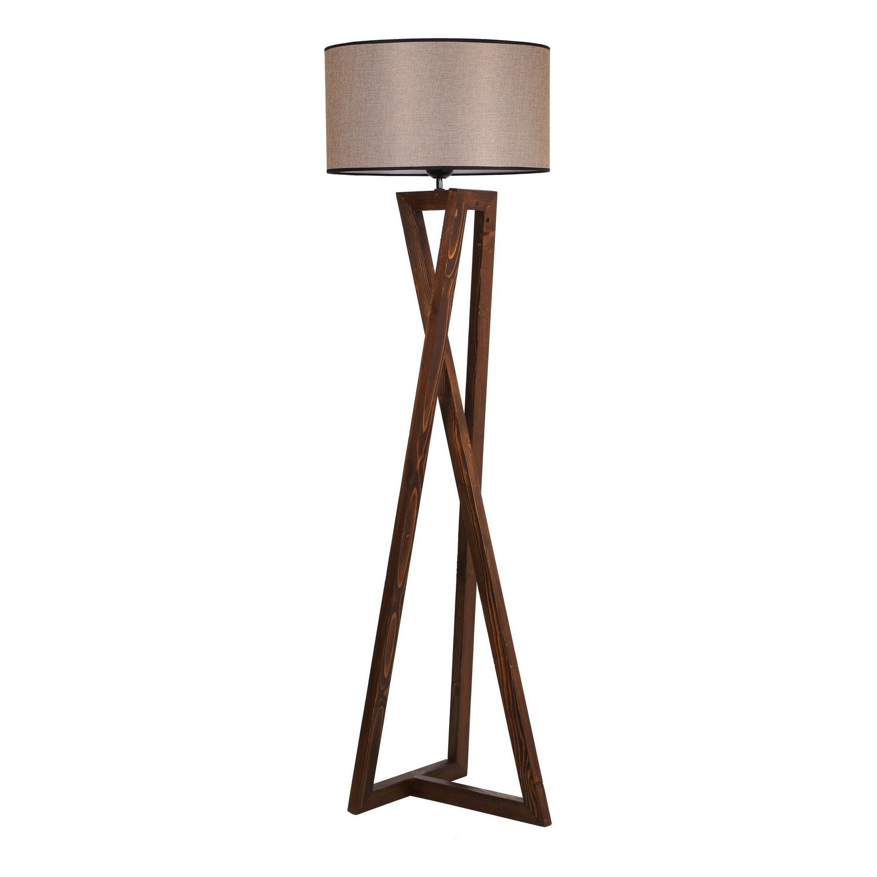 Lampadar 534LUN2157, lemn de brad/material textil, maro, 24x45x166 cm
