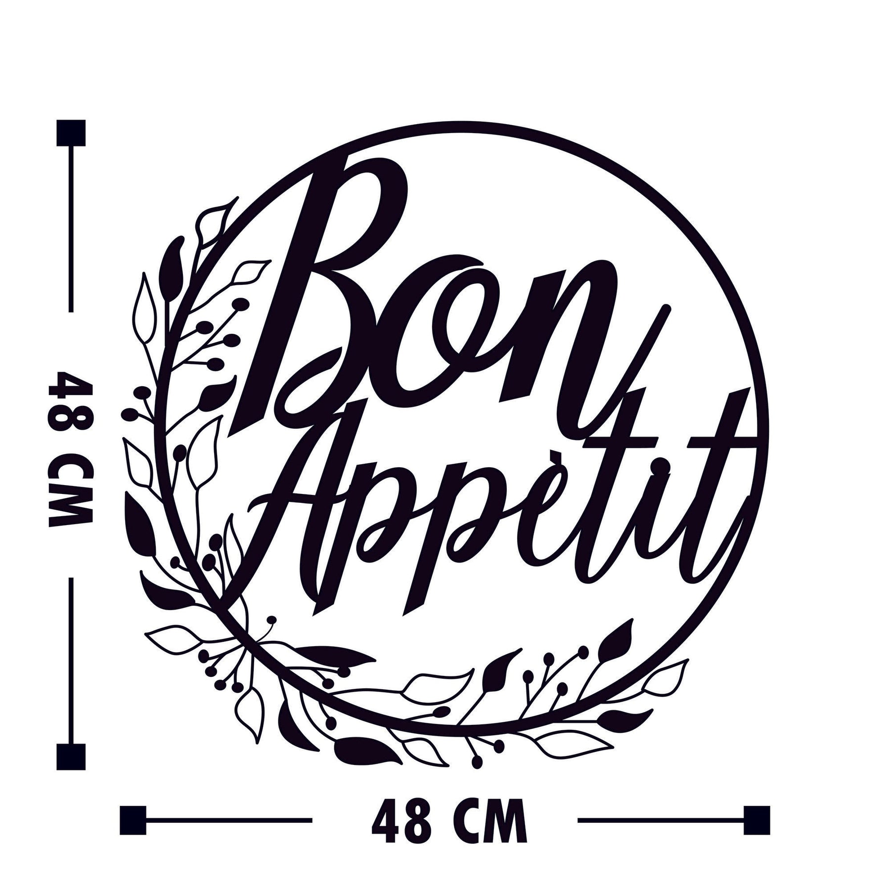 Accesoriu decorativ Bon Appetit, negru, metal, 48x48 cm